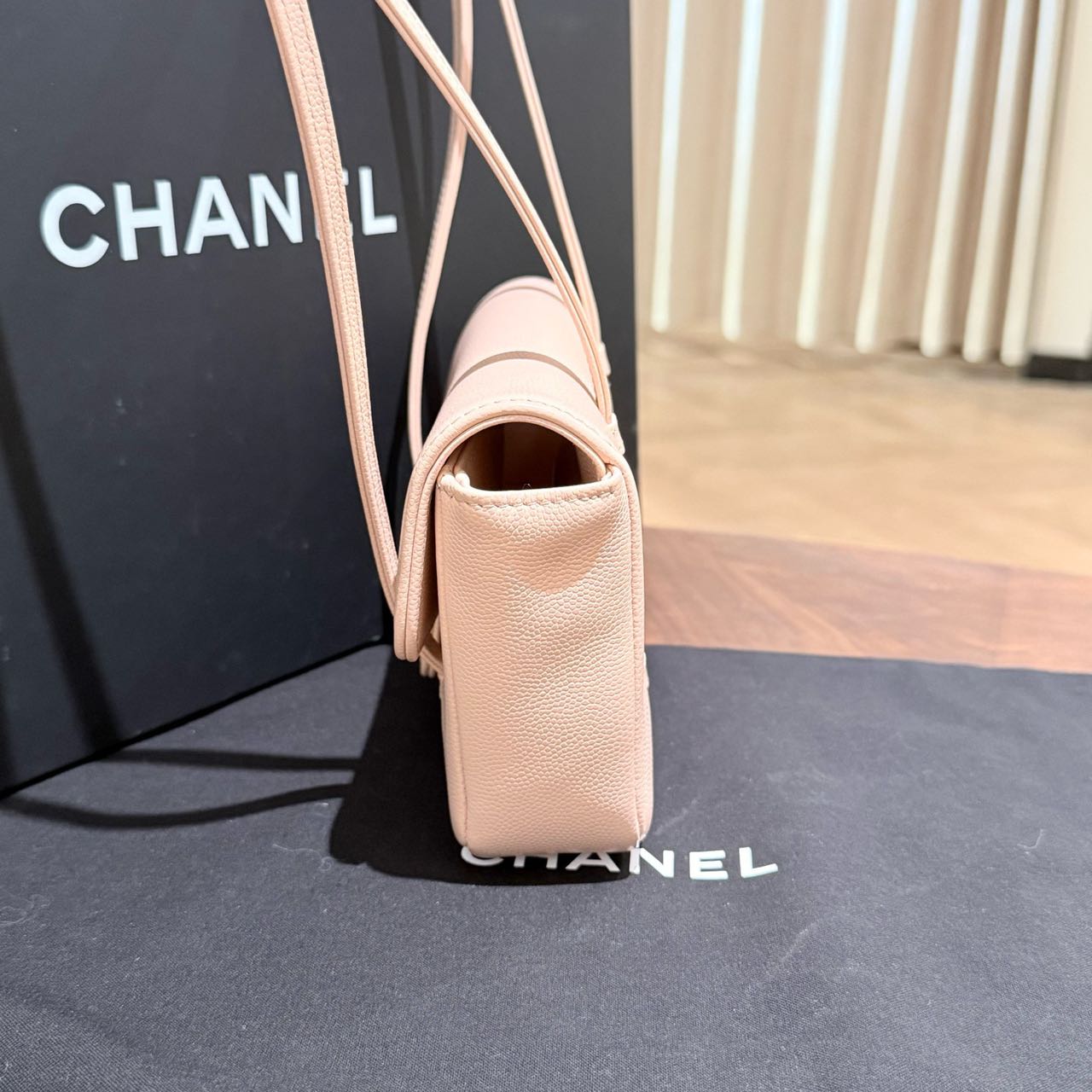 Pre-owned Certified Chanel Mini Preppy Coco in Pink Caviar Leather with Golden Hardware, w/full set
