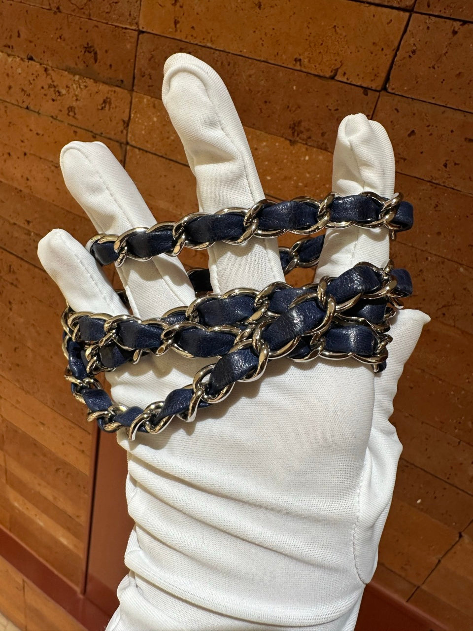 Pre-owned Certified Chanel Mini Square Classic Flap in Royal Blue Alligator Leather with Silver Hardware, 2011, w/ Chanel Card, Dust bag