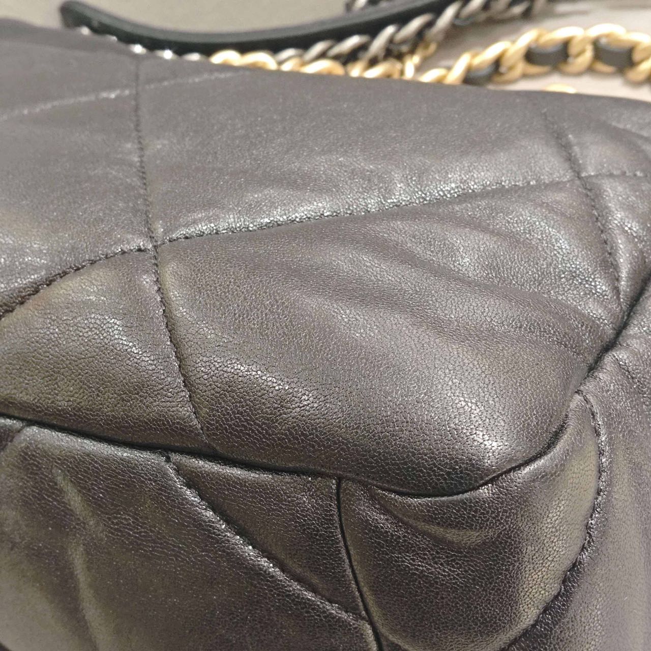 Pre-owned Certified Chanel Small 19Bag in Black Lambskin with Golden Hardware, 2019-2020, w/ full set
