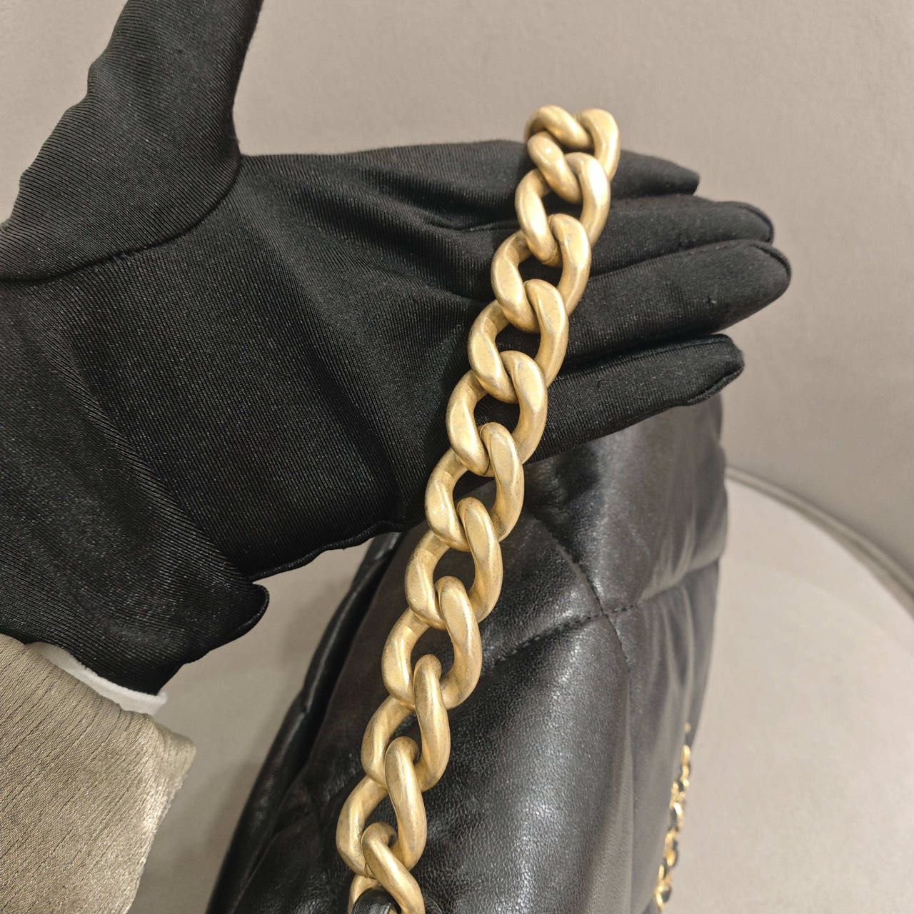 Pre-owned Certified Chanel Small 19Bag in Black Lambskin with Golden Hardware, 2019-2020, w/ full set