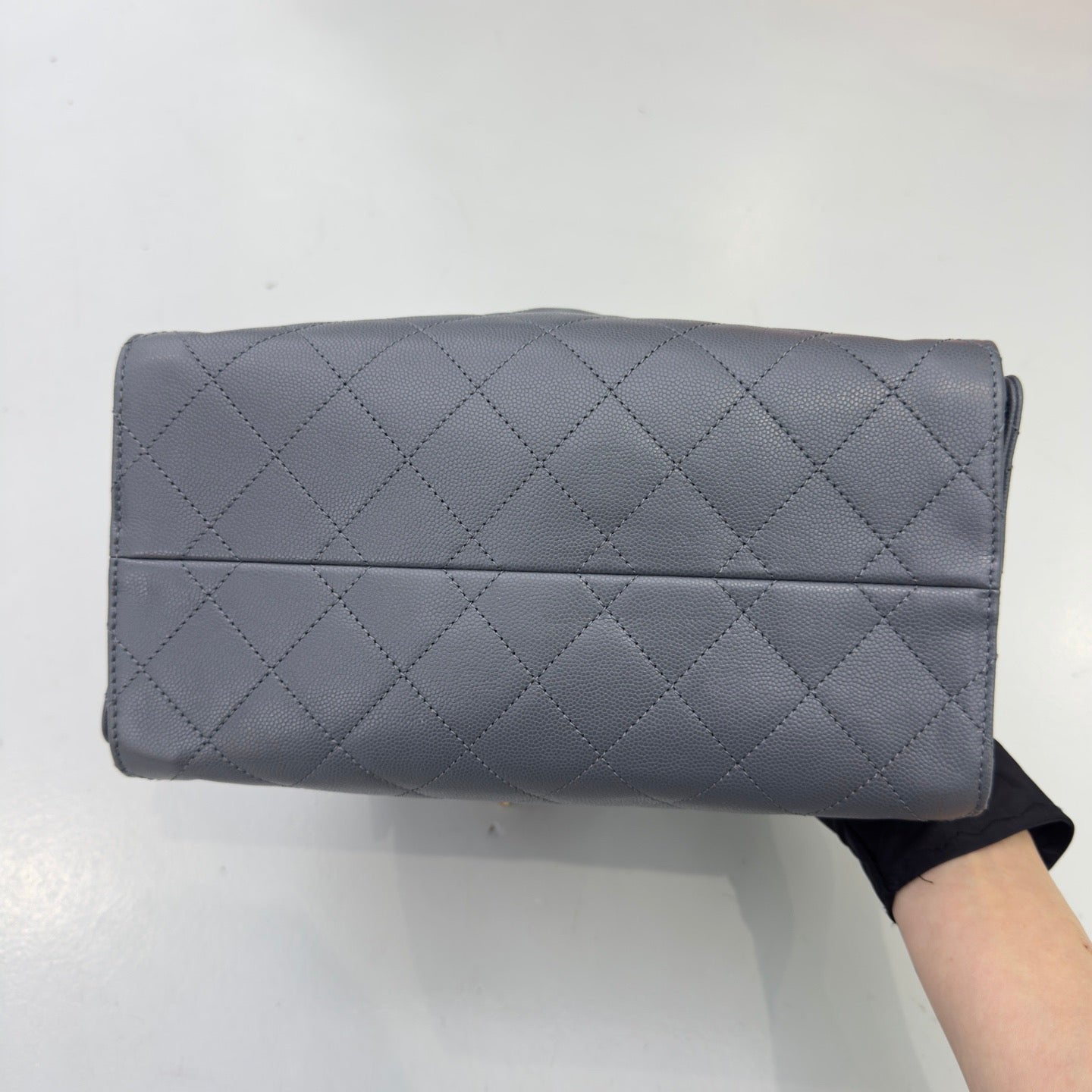 Pre-owned Certified Chanel Small 25Bag in Grey Caviar Leather with Golden Hardware, 2025 Microchipped, w/ Dust bag, Microchip