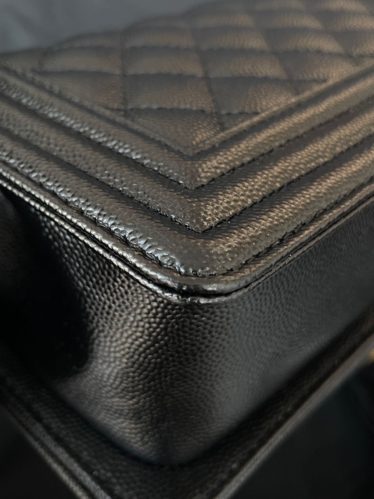 Pre-owned Certified Chanel Small Boy Bag in Black Caviar Leather with Golden Hardware, 2021 Microchipped,  w/ full set