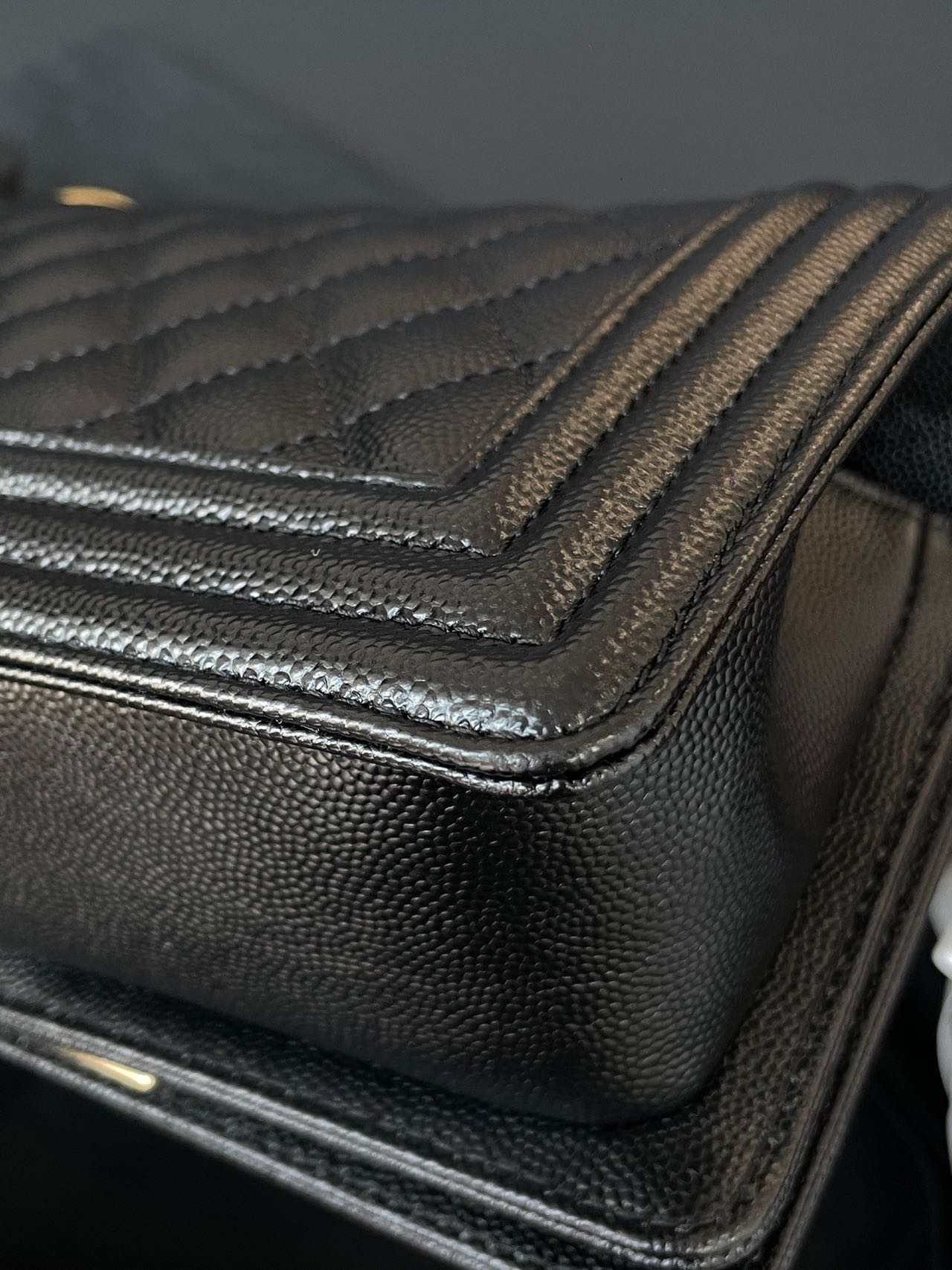 Pre-owned Certified Chanel Small Boy Bag in Black Caviar Leather with Golden Hardware, 2021 Microchipped,  w/ full set