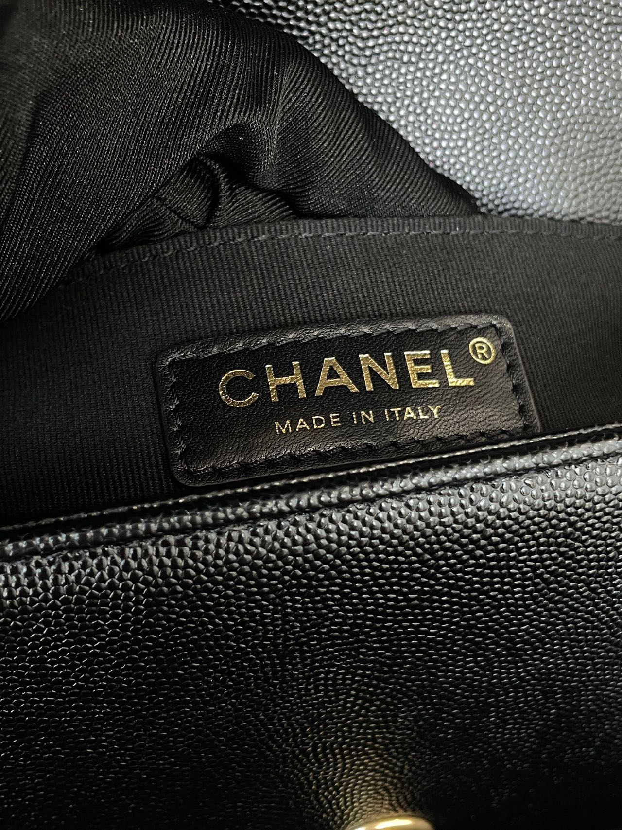 Pre-owned Certified Chanel Small Boy Bag in Black Caviar Leather with Golden Hardware, 2021 Microchipped,  w/ full set