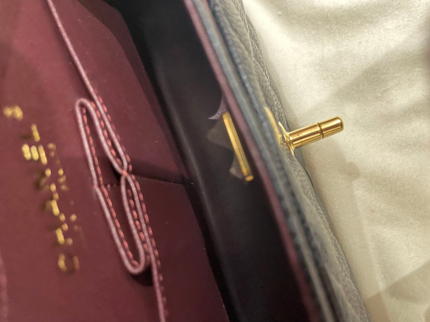 Pre-owned Certified Chanel Small CF Double Classic Flap in Black Caviar Leather with Golden Hardware, 2024 Microchipped, w/ Full Set