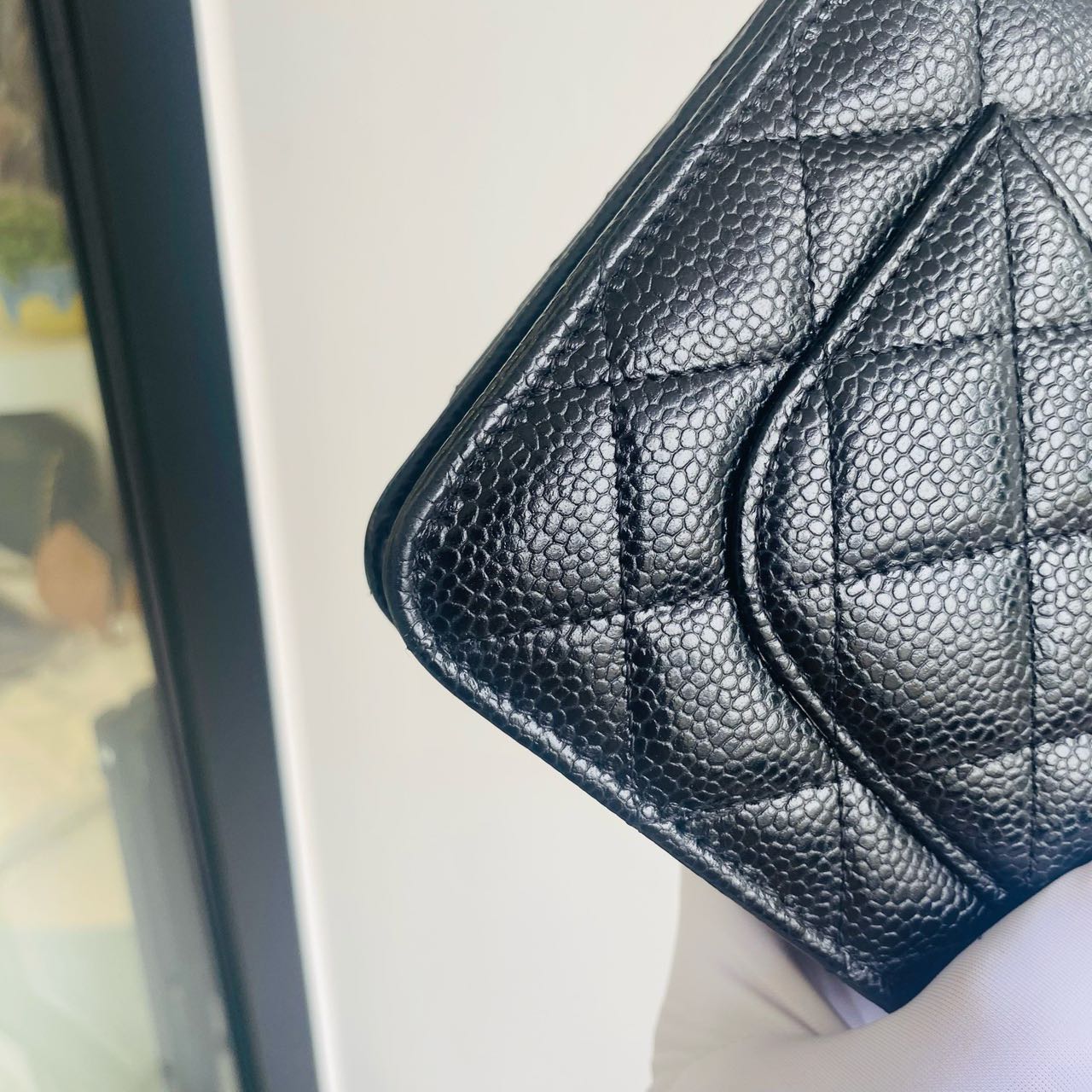 Pre-owned Certified Chanel Wallet on Chain in Black Caviar Leather with Silver Hardware, 2024 Microchipped, w/ full set