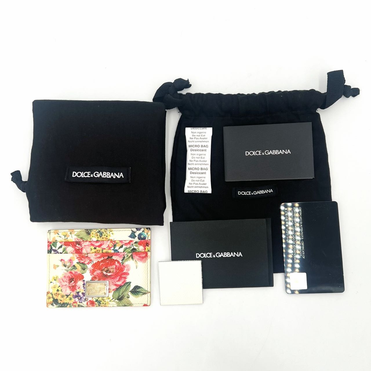 Pre-owned Certified D&G Dolce & Gabbana Large Sicily in White Calfskin with Floral Pattern, with Golden Hardware, w/ dust bag, card  wallet, strap