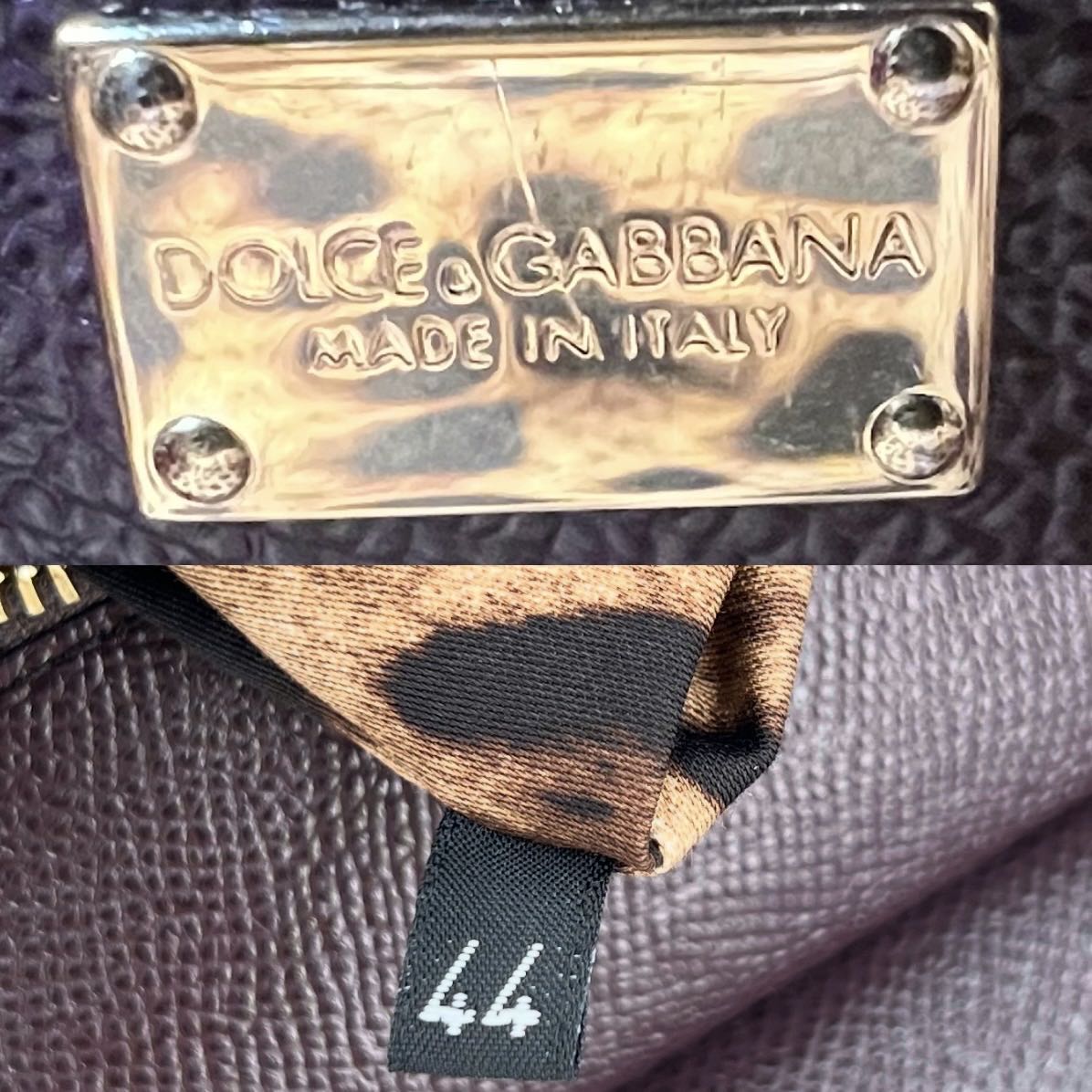 Pre-owned Certified D&G Dolce & Gabbana Large Sicily Handbag in Dark Burgundy Calfskin with Golden Hardware, w/ dust bag, strap