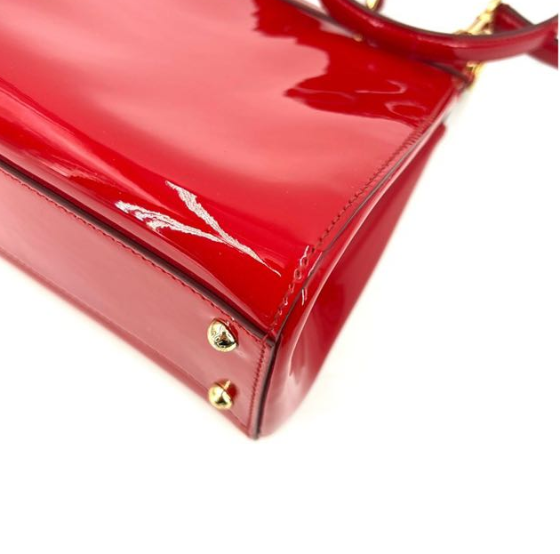 Pre-owned Certified D&G Dolce & Gabbana Large Sicily Handbag in Red Patent Leather with Golden Hardware, w/ dust bag, strap