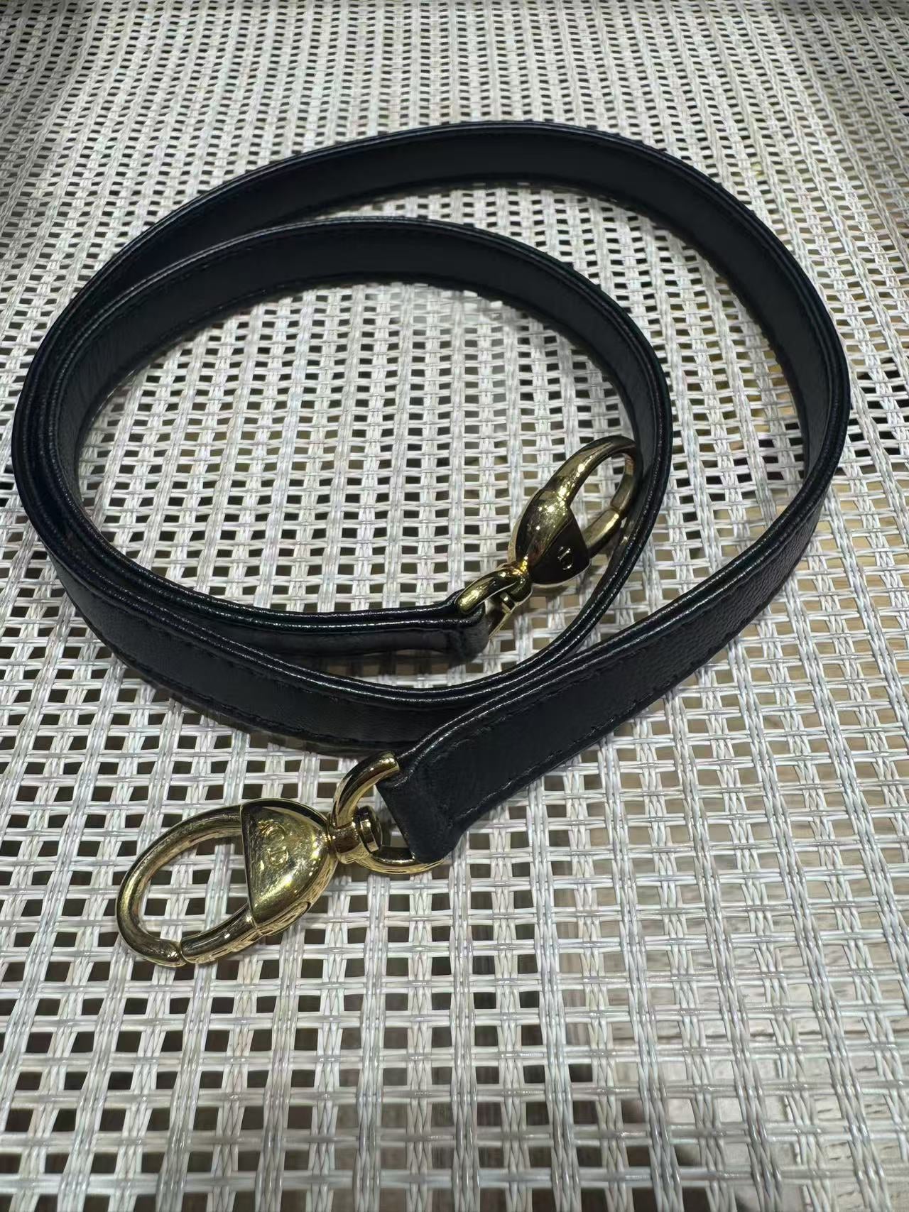 Pre-owned Certified Dior Large Lady Dior in Black Lambskin with Golden Hardware, 2014, w/ strap, dust bag