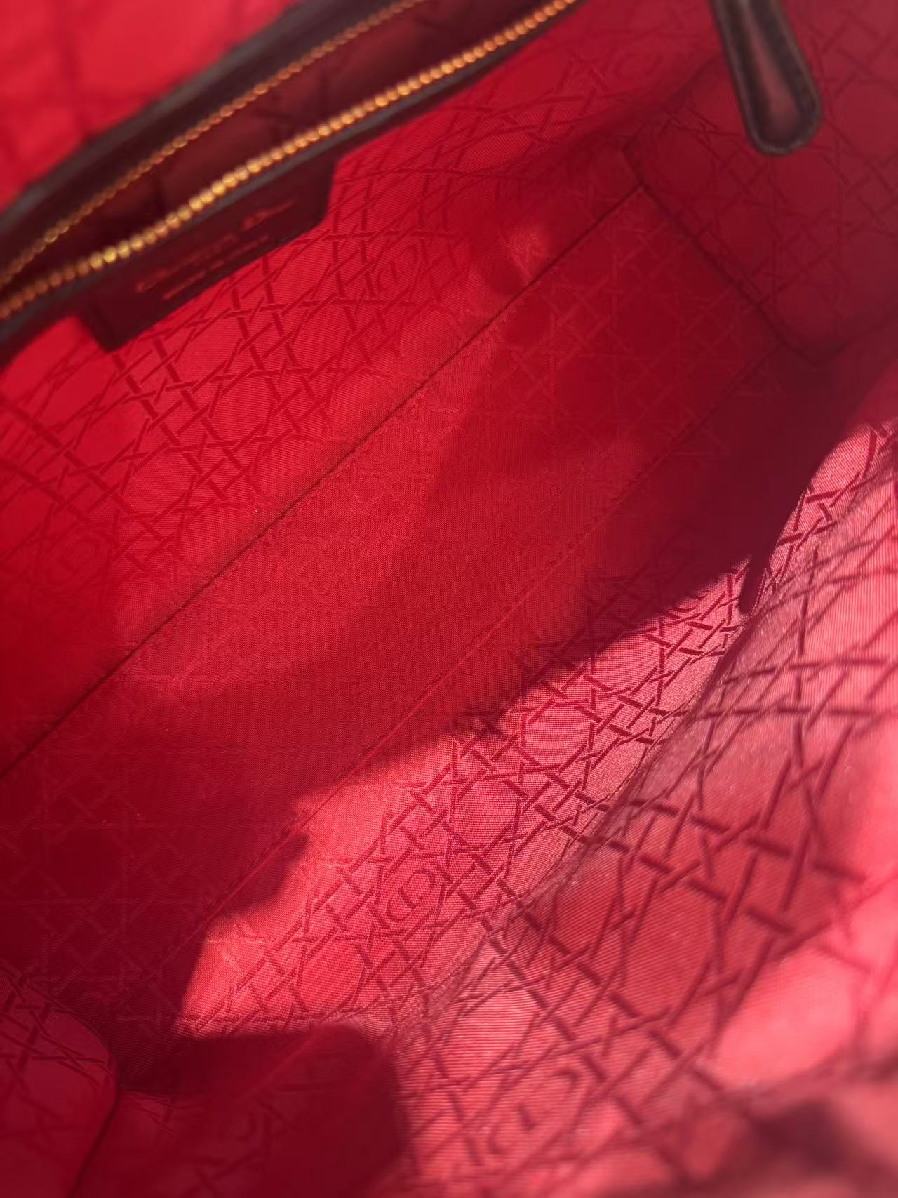 Pre-owned Certified Dior Large Lady Dior in Black Lambskin with Golden Hardware, 2014, w/ strap, dust bag