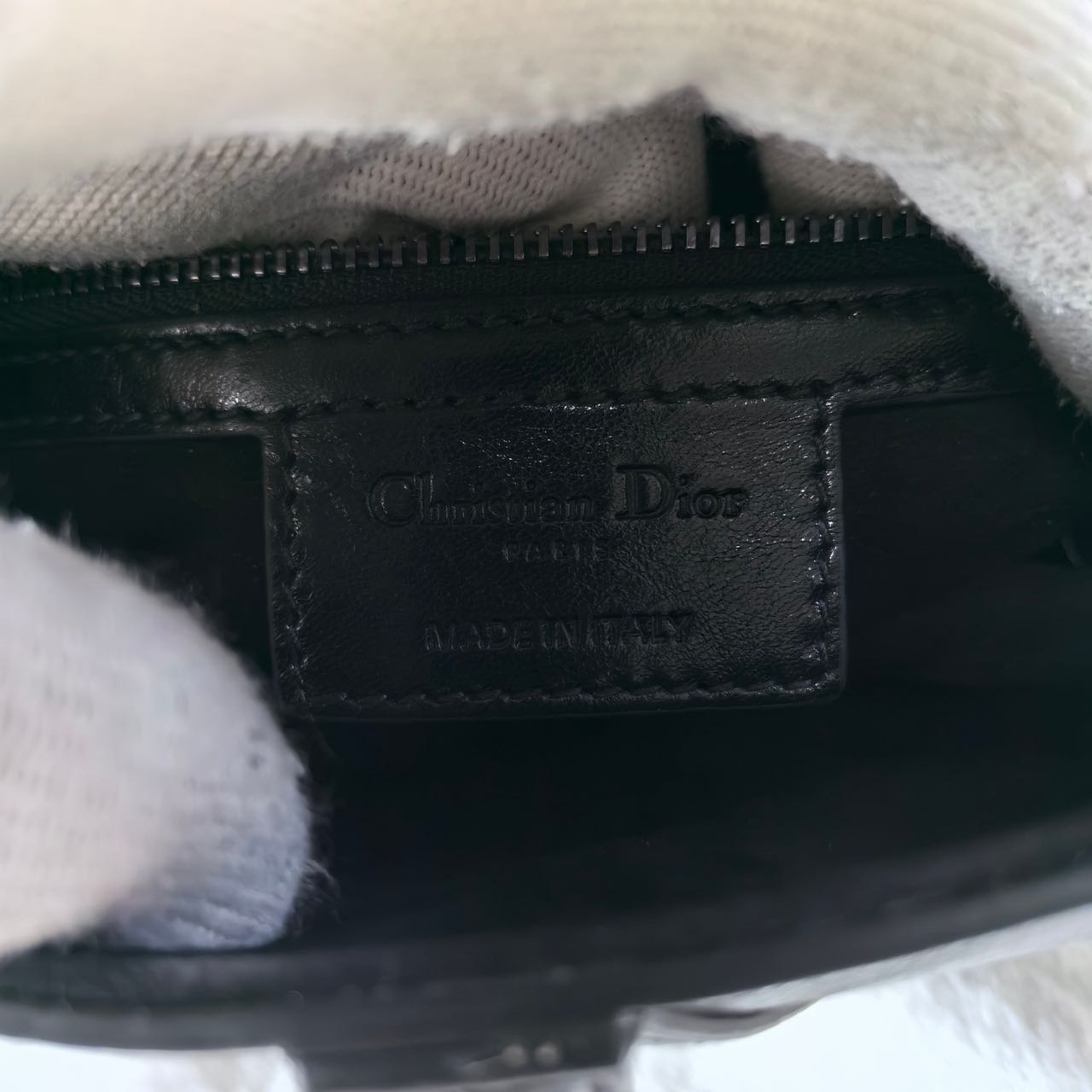 Pre-owned Certified Dior Medium Saddle in Black Crinkled Calfskin with Silver Hardware, 2022, w/ dust bag