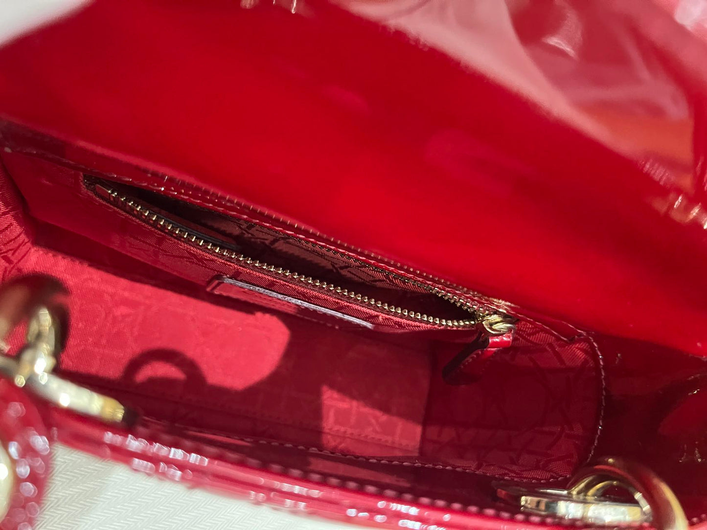 Pre-owned Certified Dior Mini Lady Dior in Dark Cherry Red Patent Leather with Light Golden Hardware, 2019, w/ full set