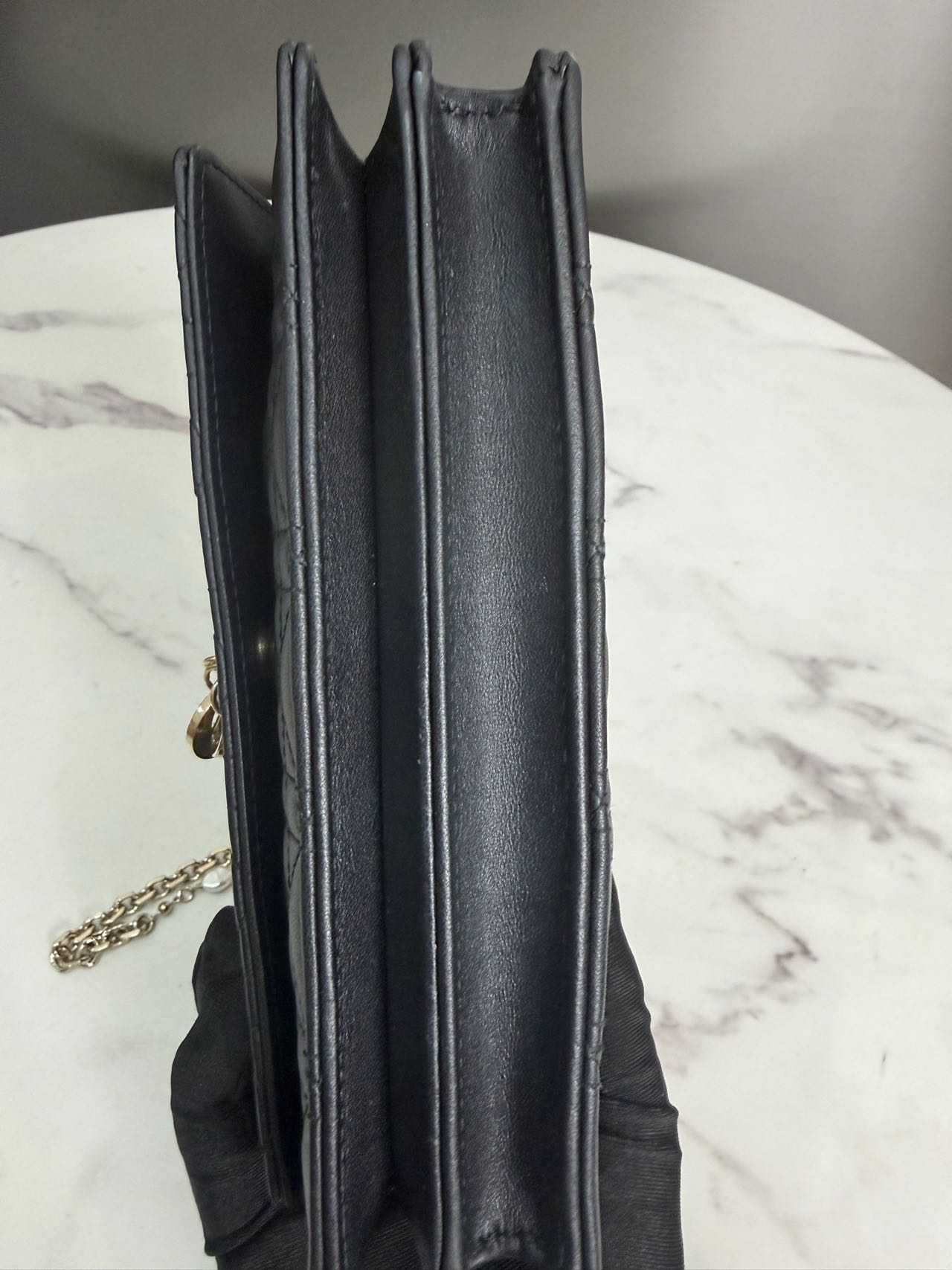 Pre-owned Certified Dior My Dior Top Handle in Black Lambskin with Golden Hardware, w/dust bag