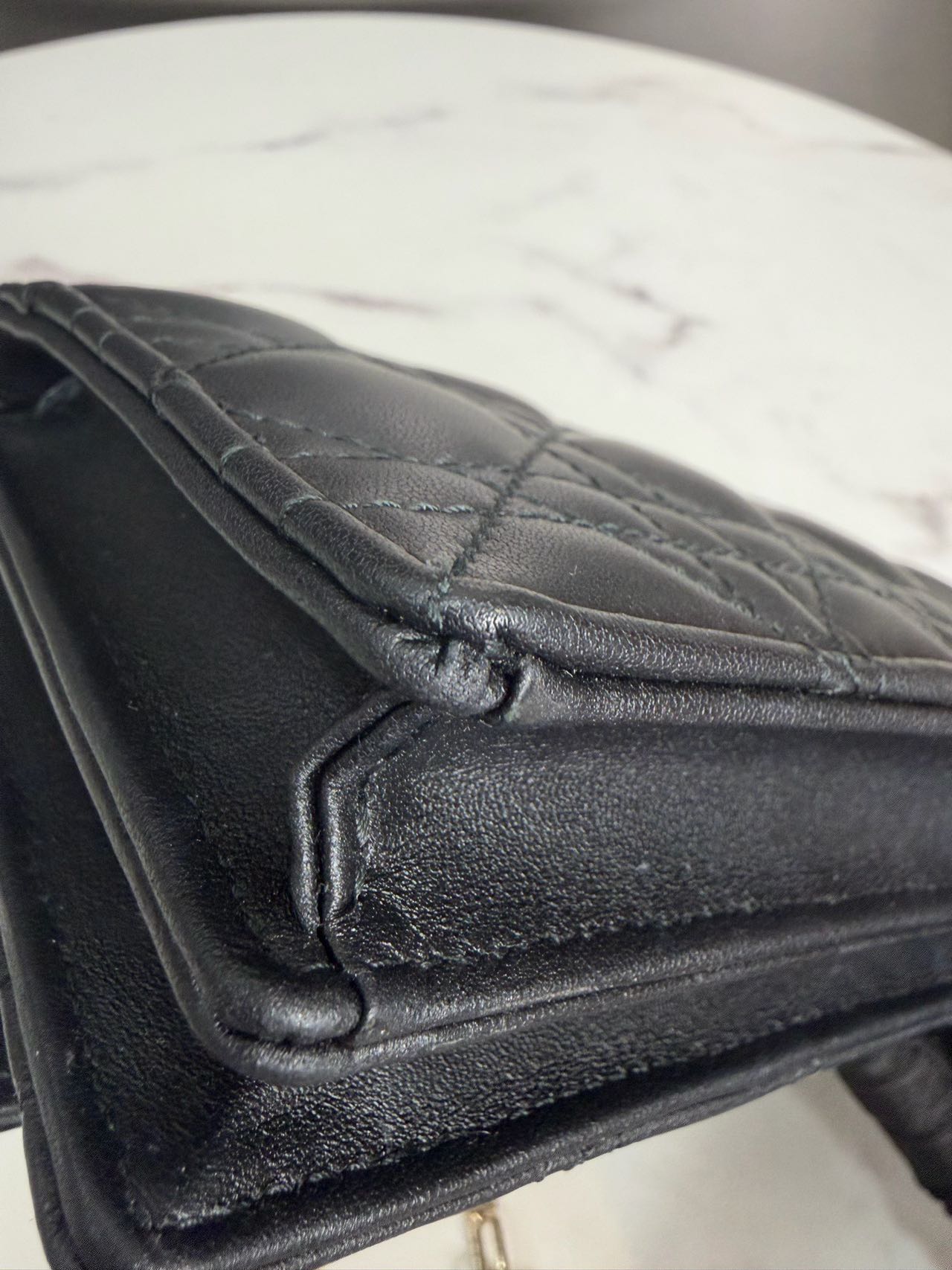 Pre-owned Certified Dior My Dior Top Handle in Black Lambskin with Golden Hardware, w/dust bag