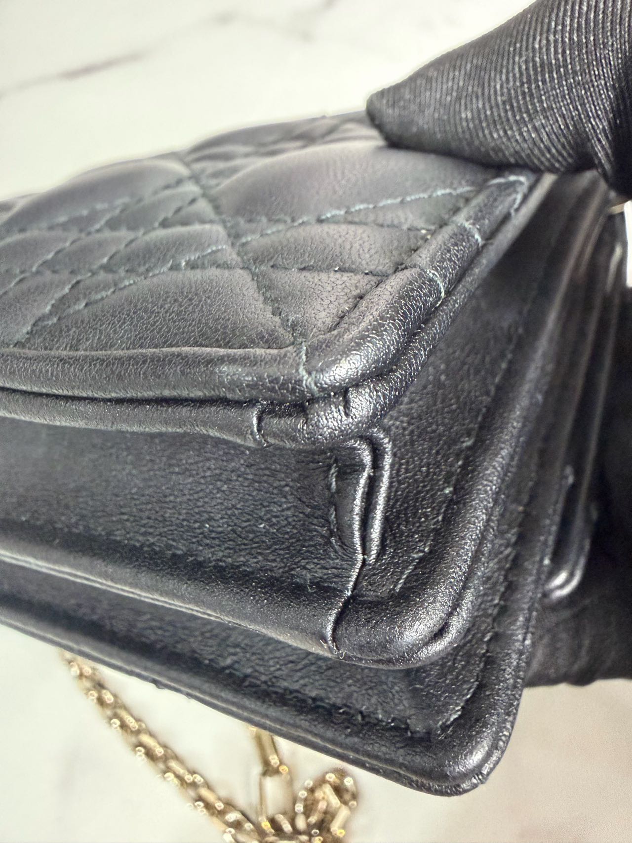 Pre-owned Certified Dior My Dior Top Handle in Black Lambskin with Golden Hardware, w/dust bag