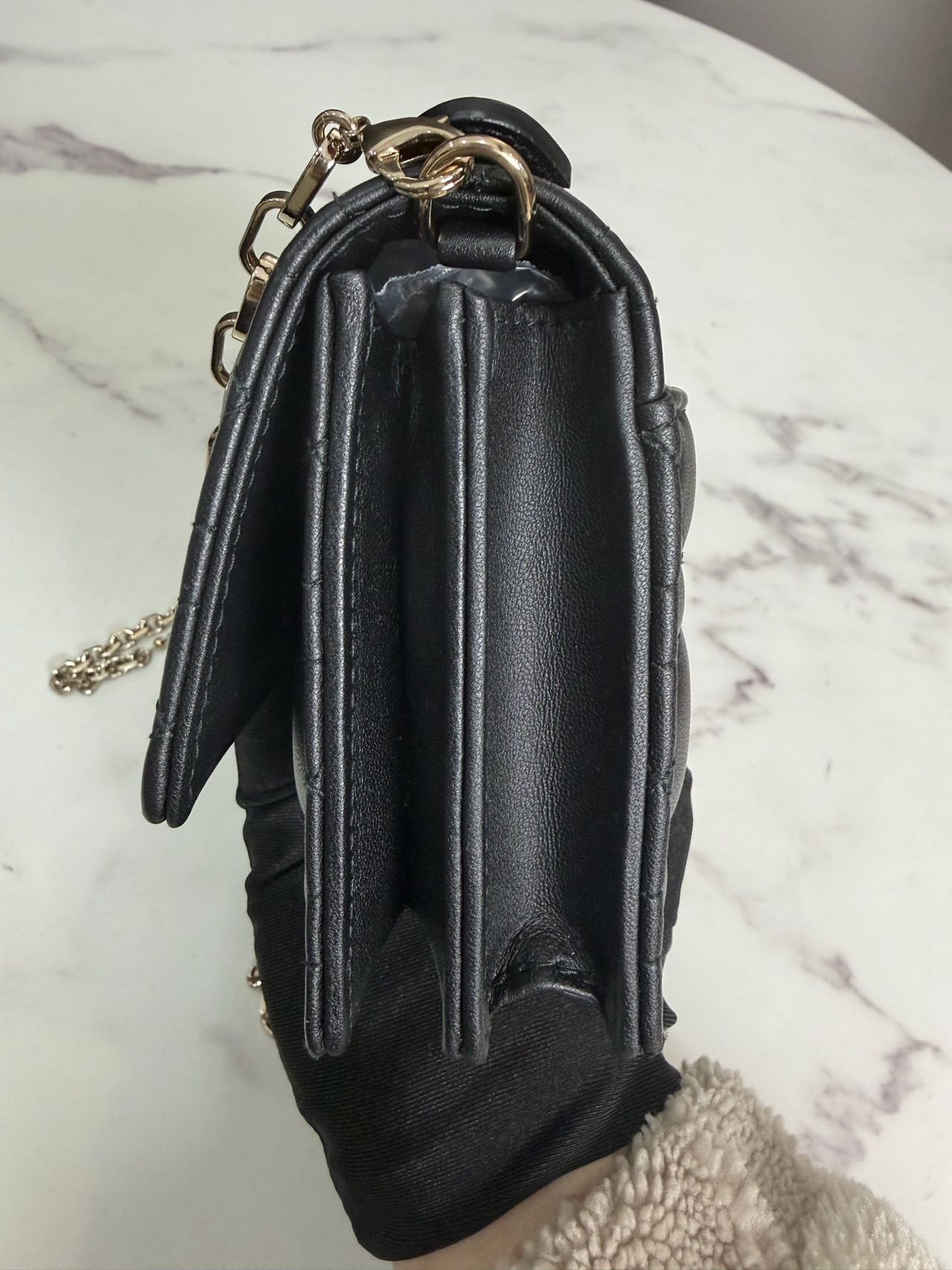 Pre-owned Certified Dior My Dior Top Handle in Black Lambskin with Golden Hardware, w/dust bag