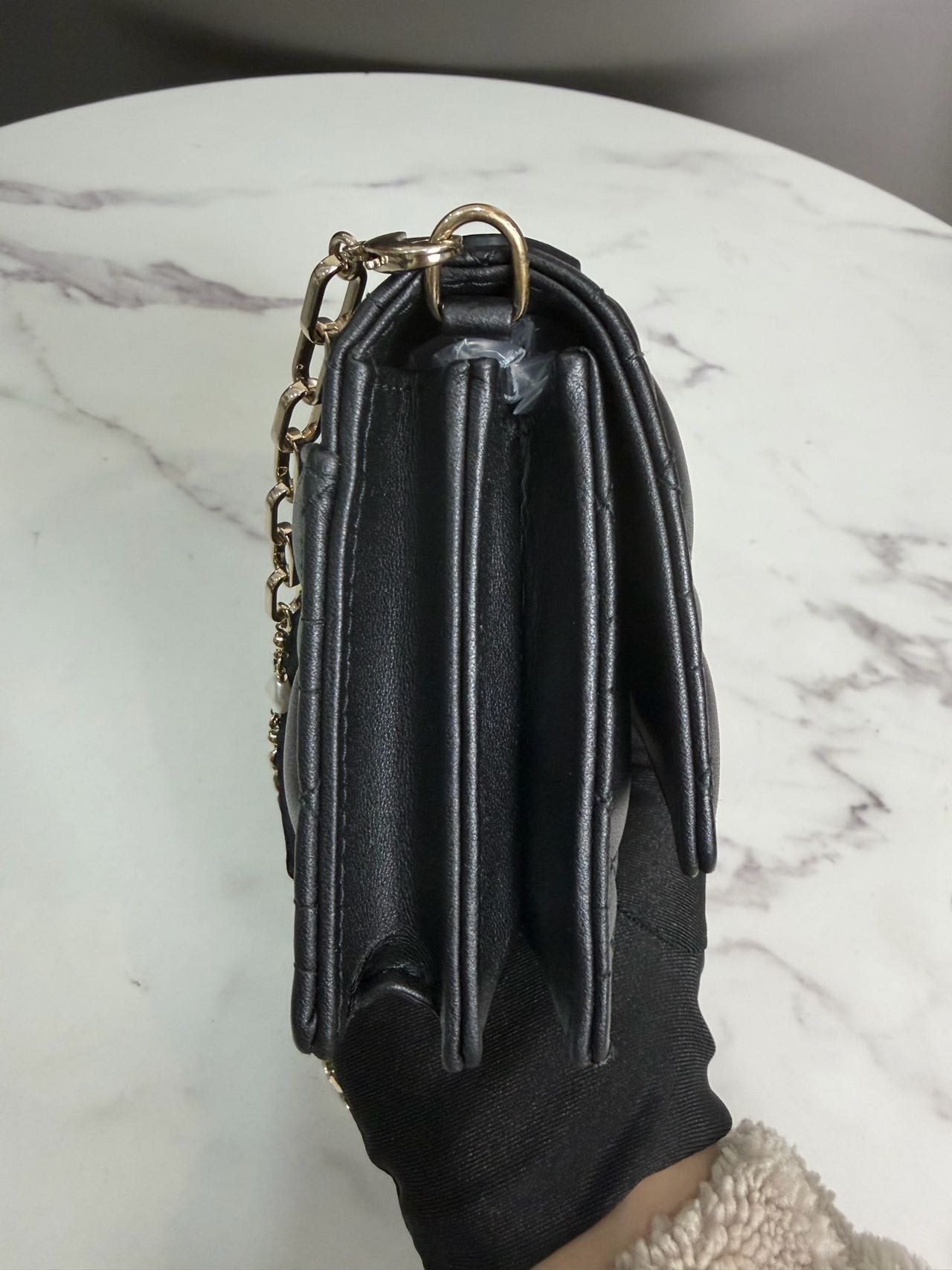 Pre-owned Certified Dior My Dior Top Handle in Black Lambskin with Golden Hardware, w/dust bag