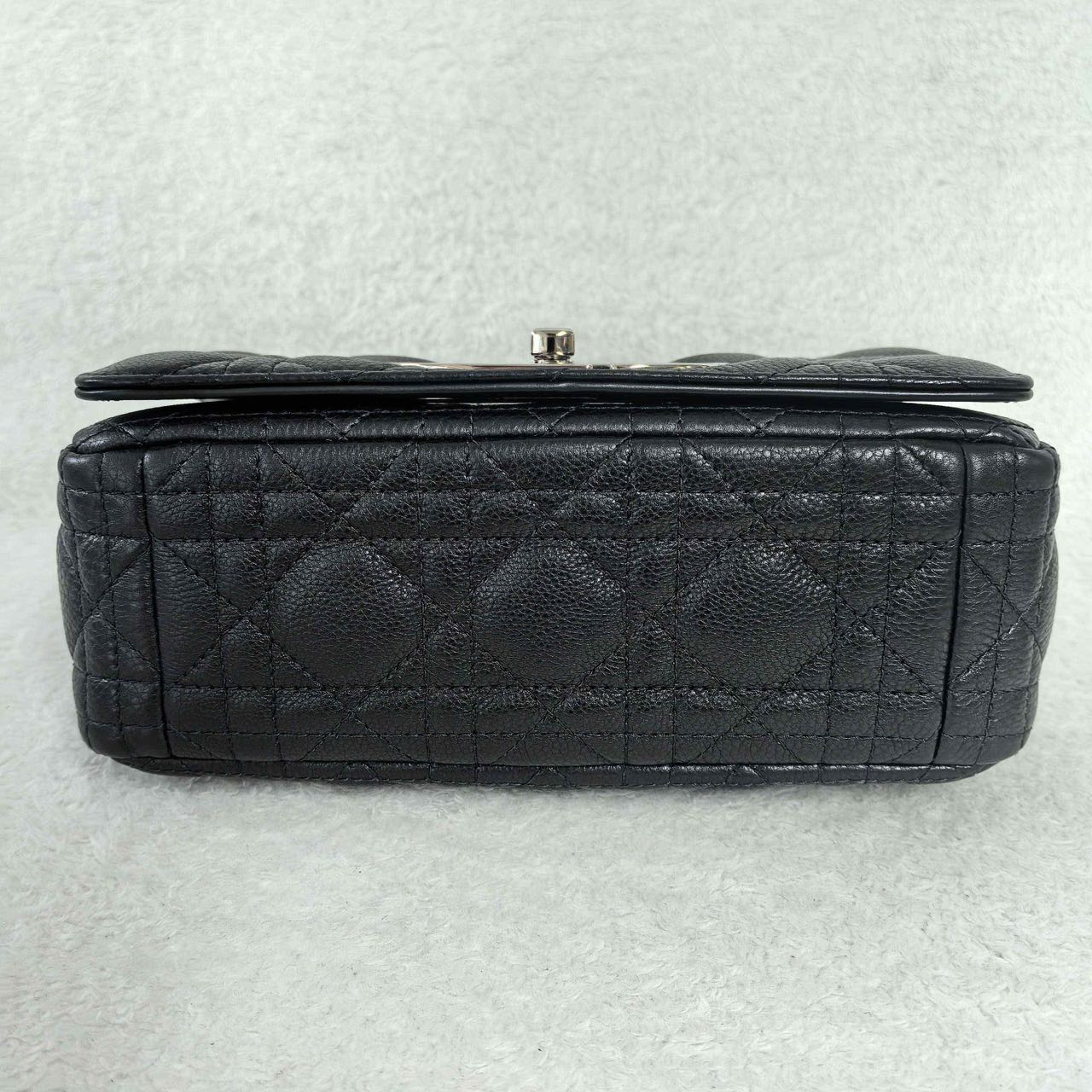 Pre-owned Certified Small Dior Caro in Black Supple Calfskin with Silver Hardware, 2024,w/ strap