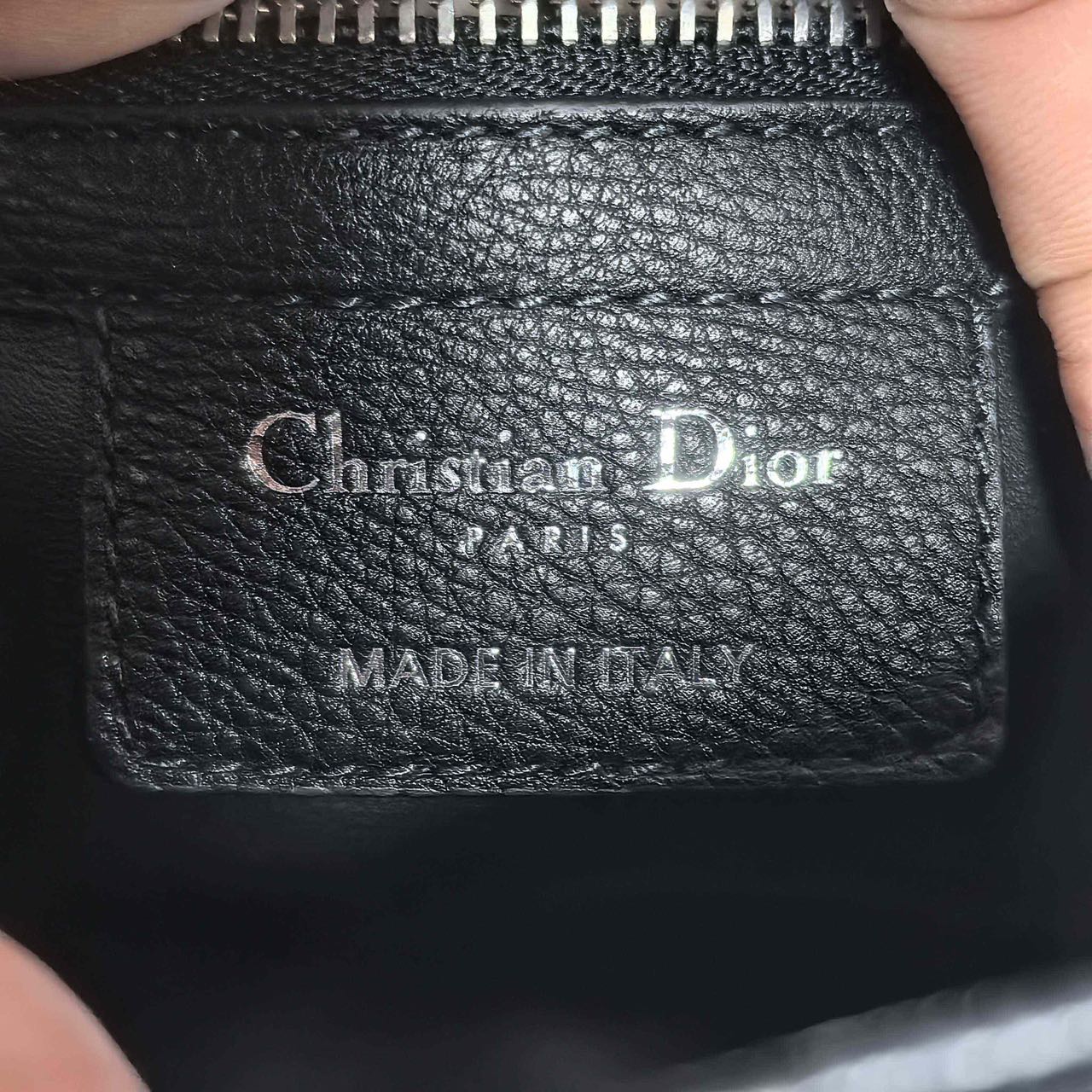 Pre-owned Certified Small Dior Caro in Black Supple Calfskin with Silver Hardware, 2024,w/ strap