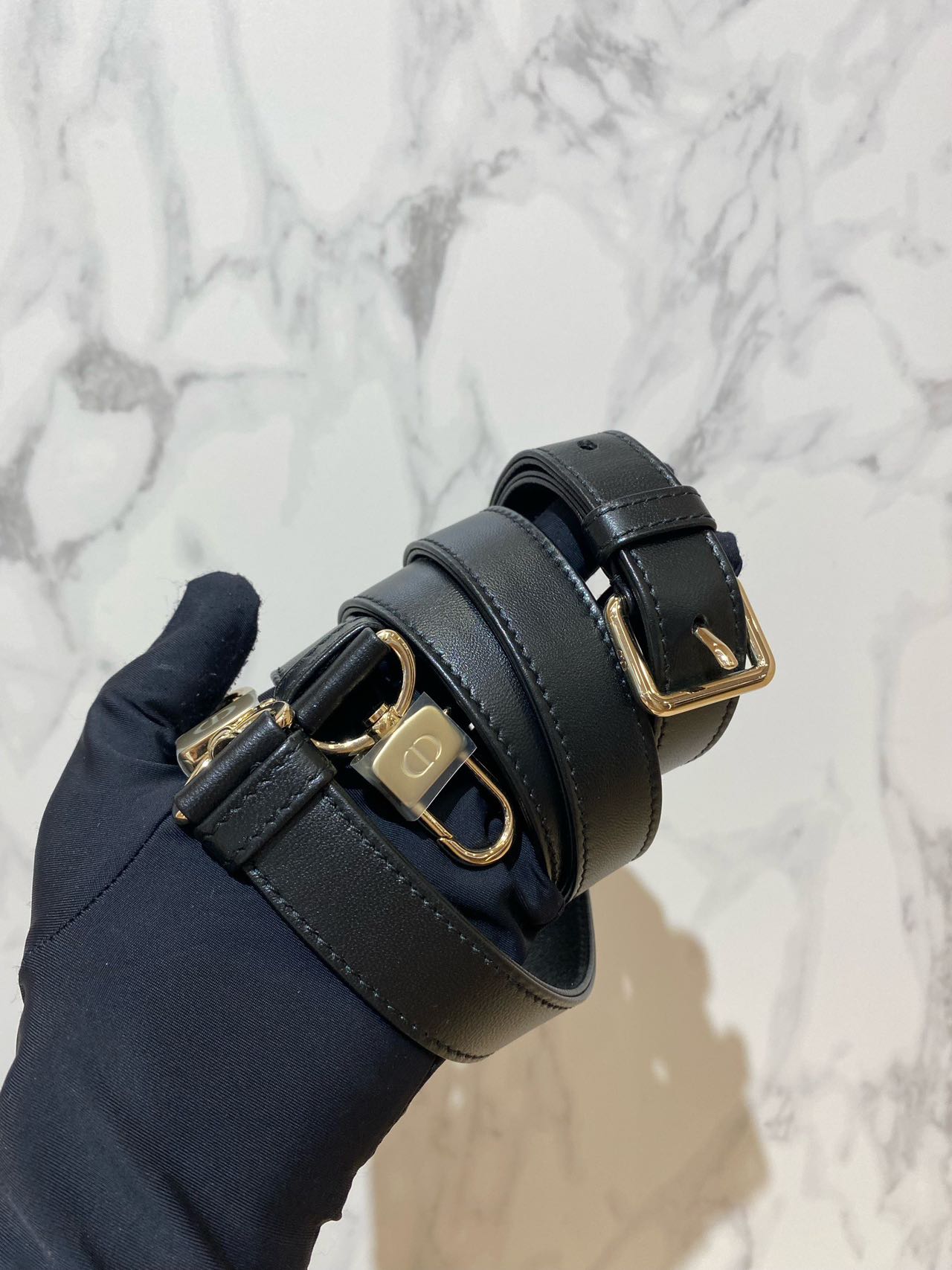 Pre-owned Certified Dior Small Lady D-Joy in Black Lambskin with Golden Hardware, w/ full set