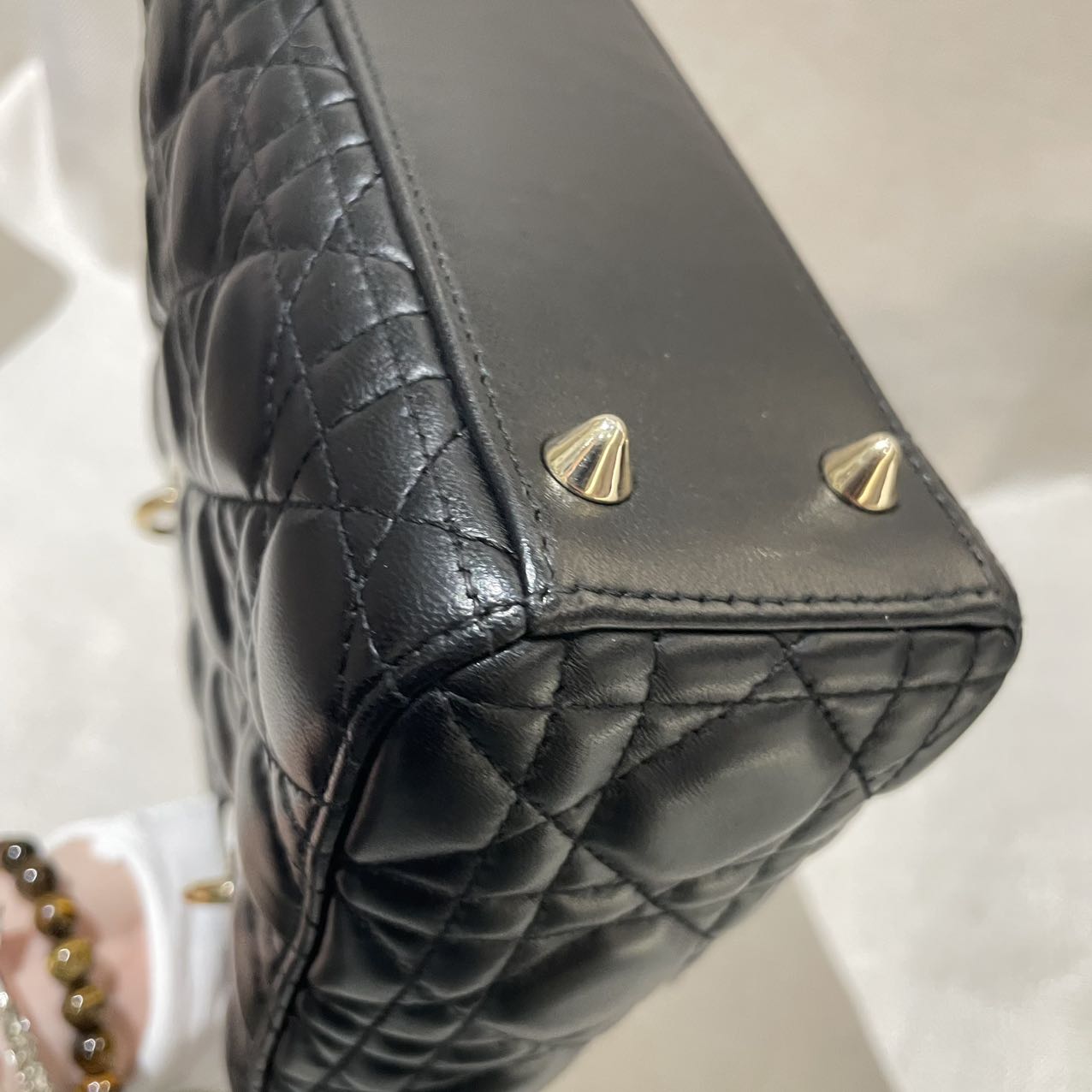 Pre-owned Certified Dior Small Lady Dior in Black Lambskin with Golden Hardware, 2020, w/ Full Set