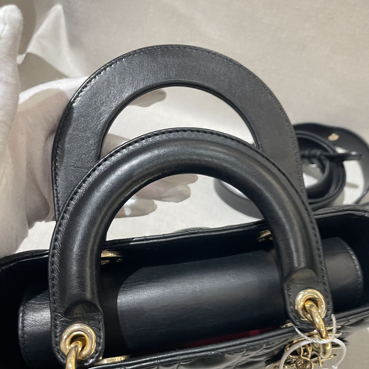 Pre-owned Certified Dior Small Lady Dior in Black Lambskin with Golden Hardware, 2020, w/ Full Set