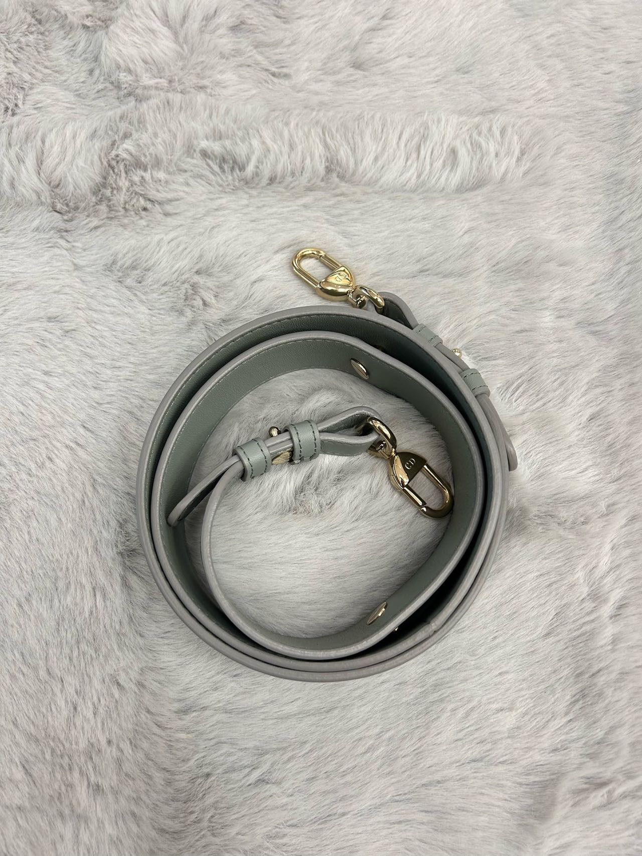 Pre-owned Certified Dior Small Lady Dior in Grey lambskin with Golden Hardware, 2022, w/dust bag, strap