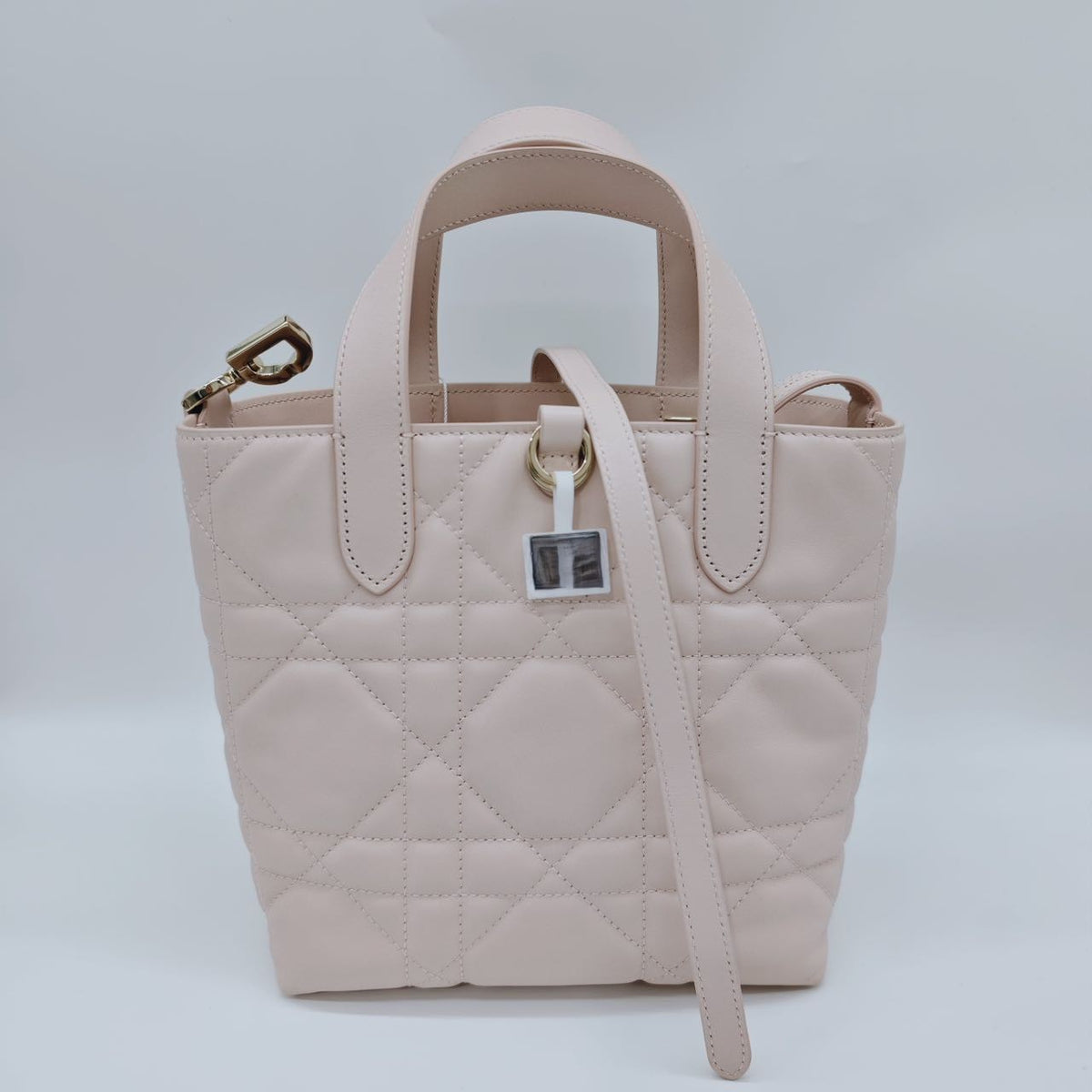Pre-owned Certified Dior Small Toujour Vertical Tote Pink Powder Leather with Golden Hardware, 2026, w/full set