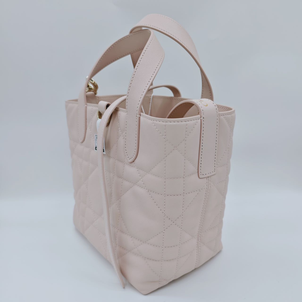 Pre-owned Certified Dior Small Toujour Vertical Tote Pink Powder Leather with Golden Hardware, 2026, w/full set