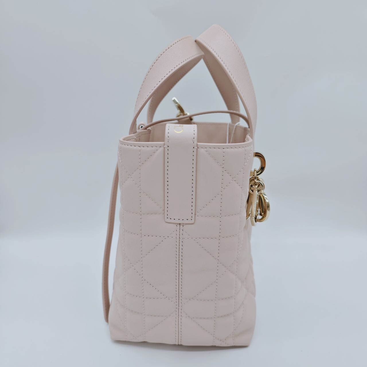 Pre-owned Certified Dior Small Toujour Vertical Tote Pink Powder Leather with Golden Hardware, 2026, w/full set