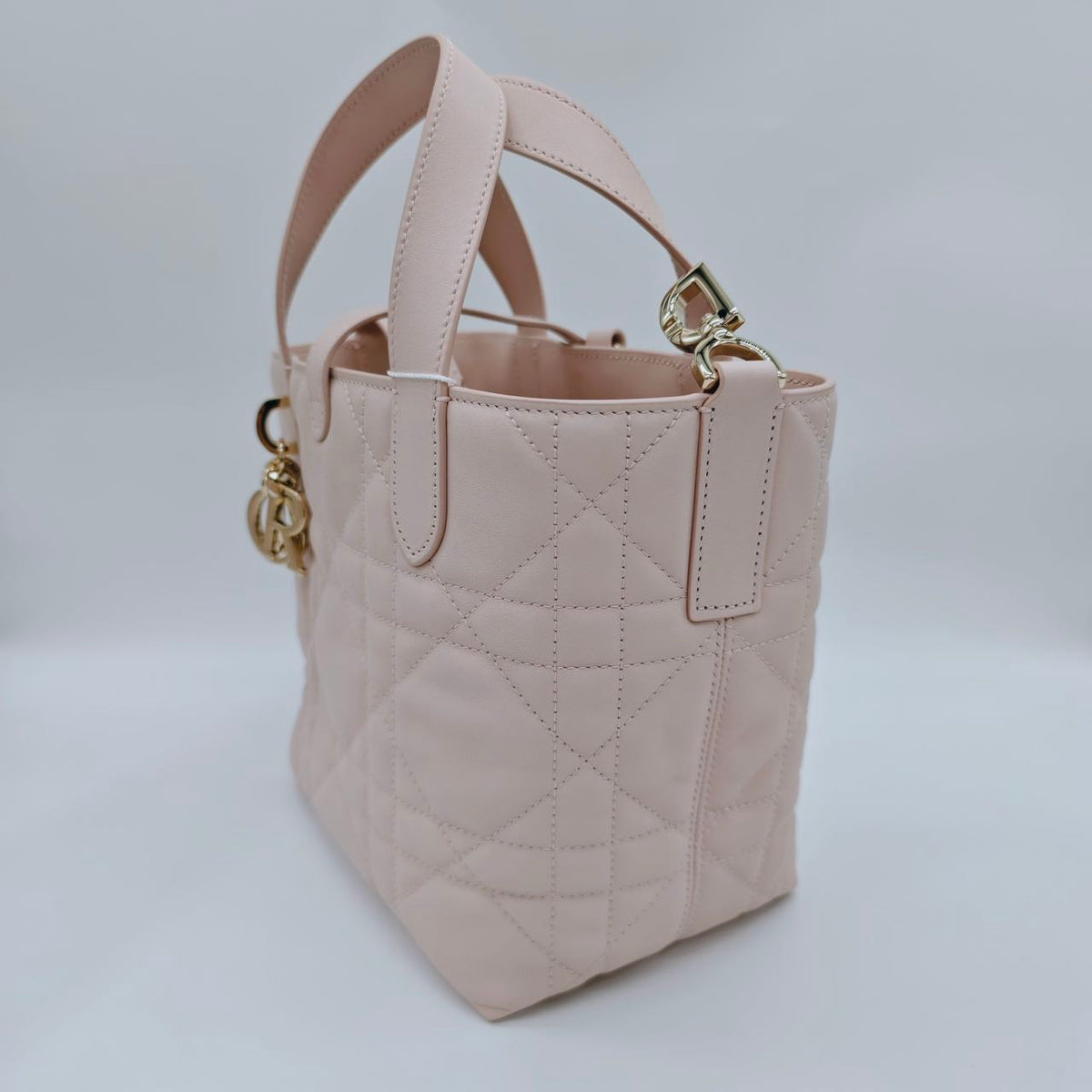 Pre-owned Certified Dior Small Toujour Vertical Tote Pink Powder Leather with Golden Hardware, 2026, w/full set