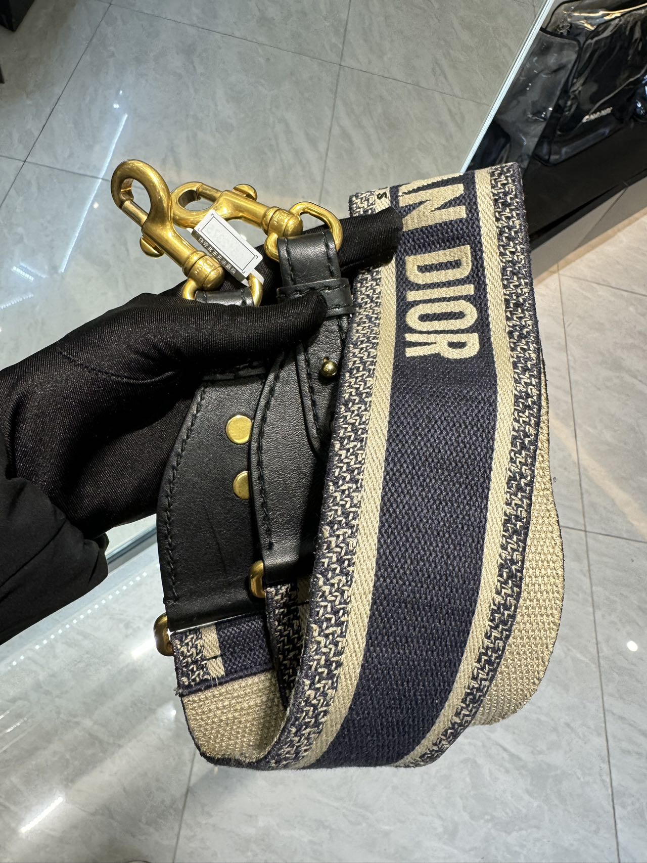 Pre-owned Dior Saddle Medium Blue Oblique Canvas Golden Hardware, 2019, Full Set with the Dior Strap