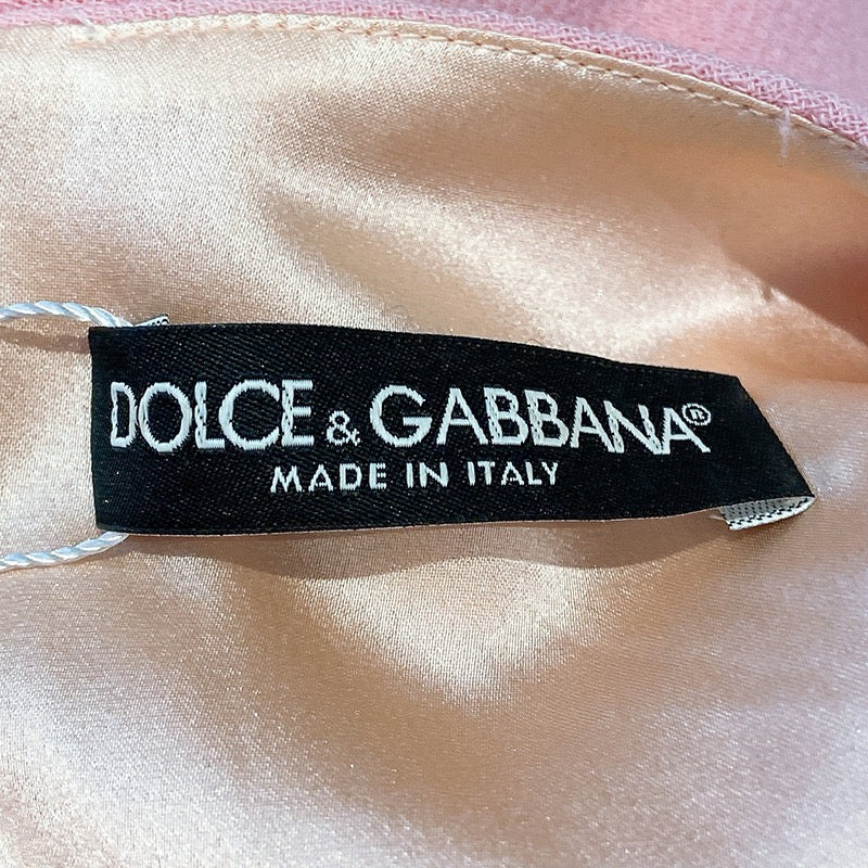 Pre-owned Dolce & Gabbana Sleeveless Pink Embroidered Wool Dress with Silk Lining, Size 38