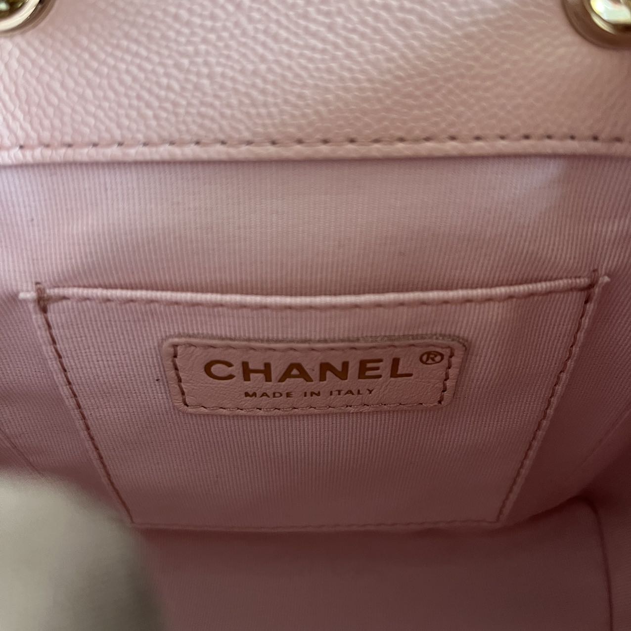 Pre-owned Brand New Chanel 23K Small Duma Backpack in Sakura Pink Caviar Leather with Light Gold Hardware, 2023, Full Set