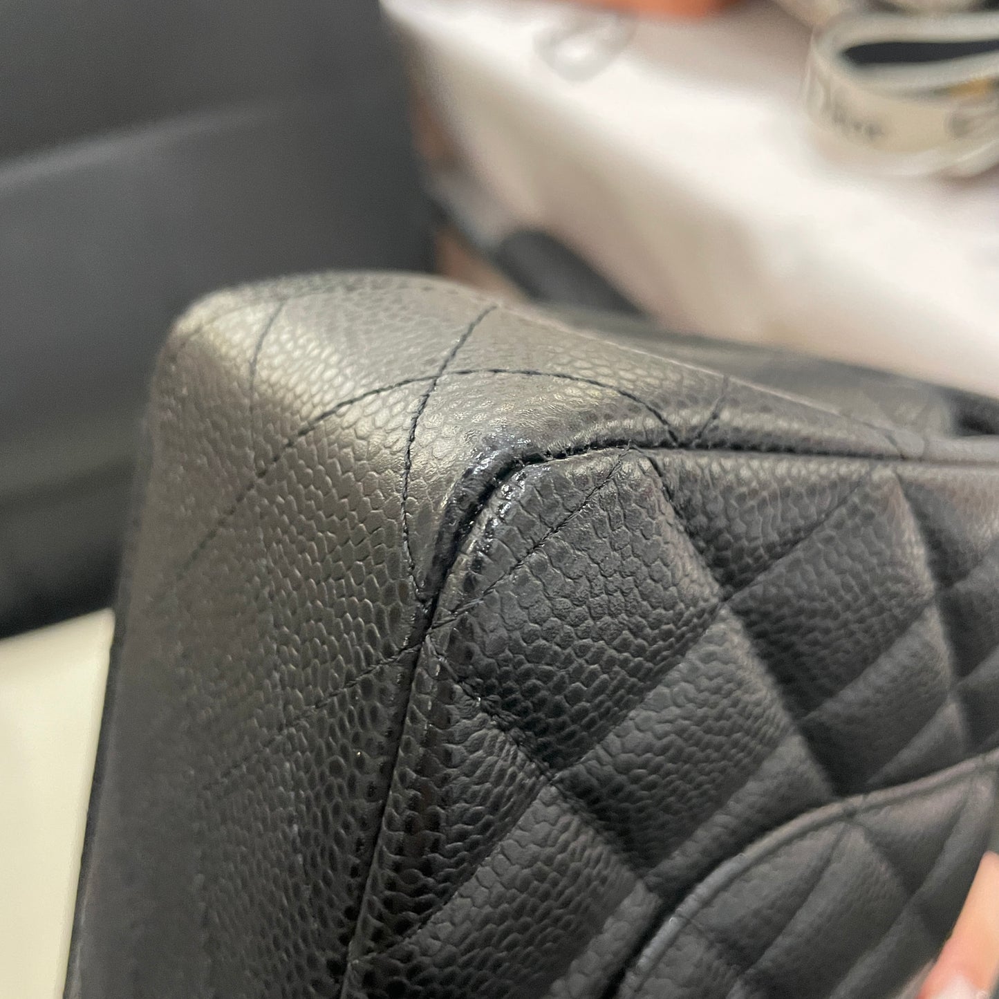 Pre-owned Certified Chanel Medium CF Double Classic Flap in Black Caviar Leather with Golden Hardware, 2021, w/ full set