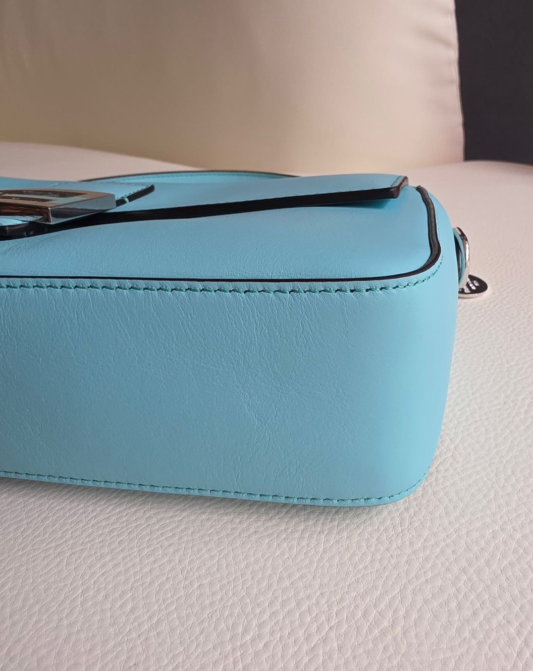 Pre-owned Certified Fendi x Tiffany Co. Special Edition Baguette Medium in Tiffany Blue Calfskin with Silver Hardware, w/ store tag, dust bag