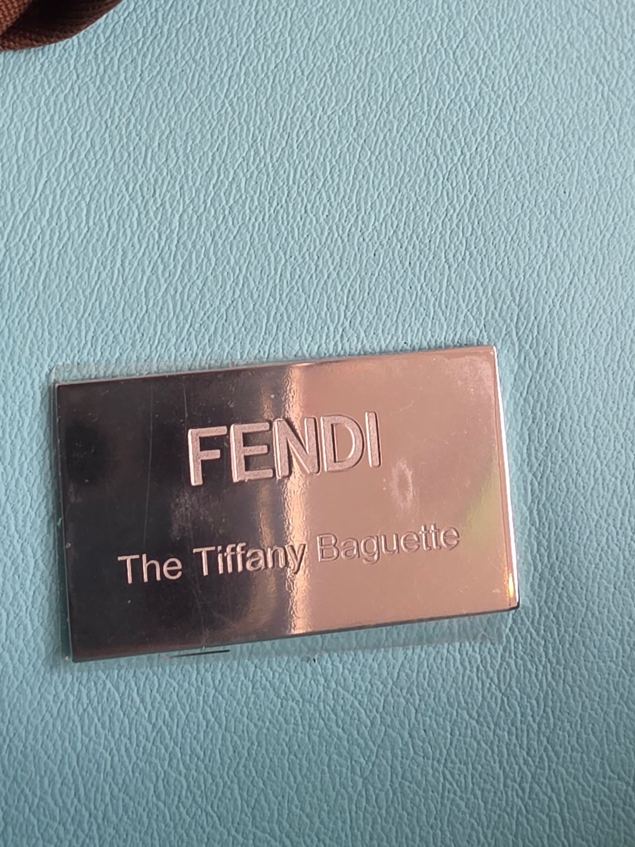 Pre-owned Certified Fendi x Tiffany Co. Special Edition Baguette Medium in Tiffany Blue Calfskin with Silver Hardware, w/ store tag, dust bag