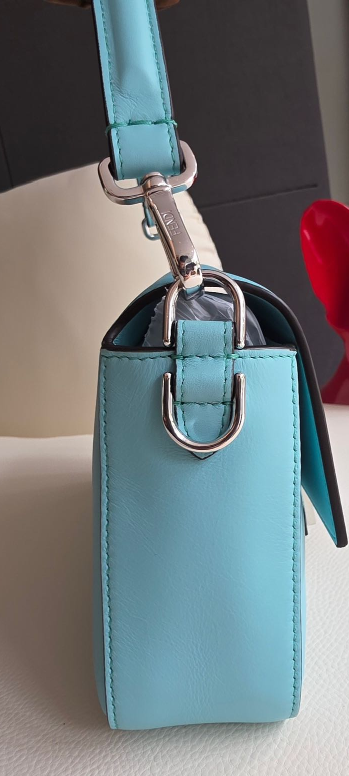 Pre-owned Certified Fendi x Tiffany Co. Special Edition Baguette Medium in Tiffany Blue Calfskin with Silver Hardware, w/ store tag, dust bag