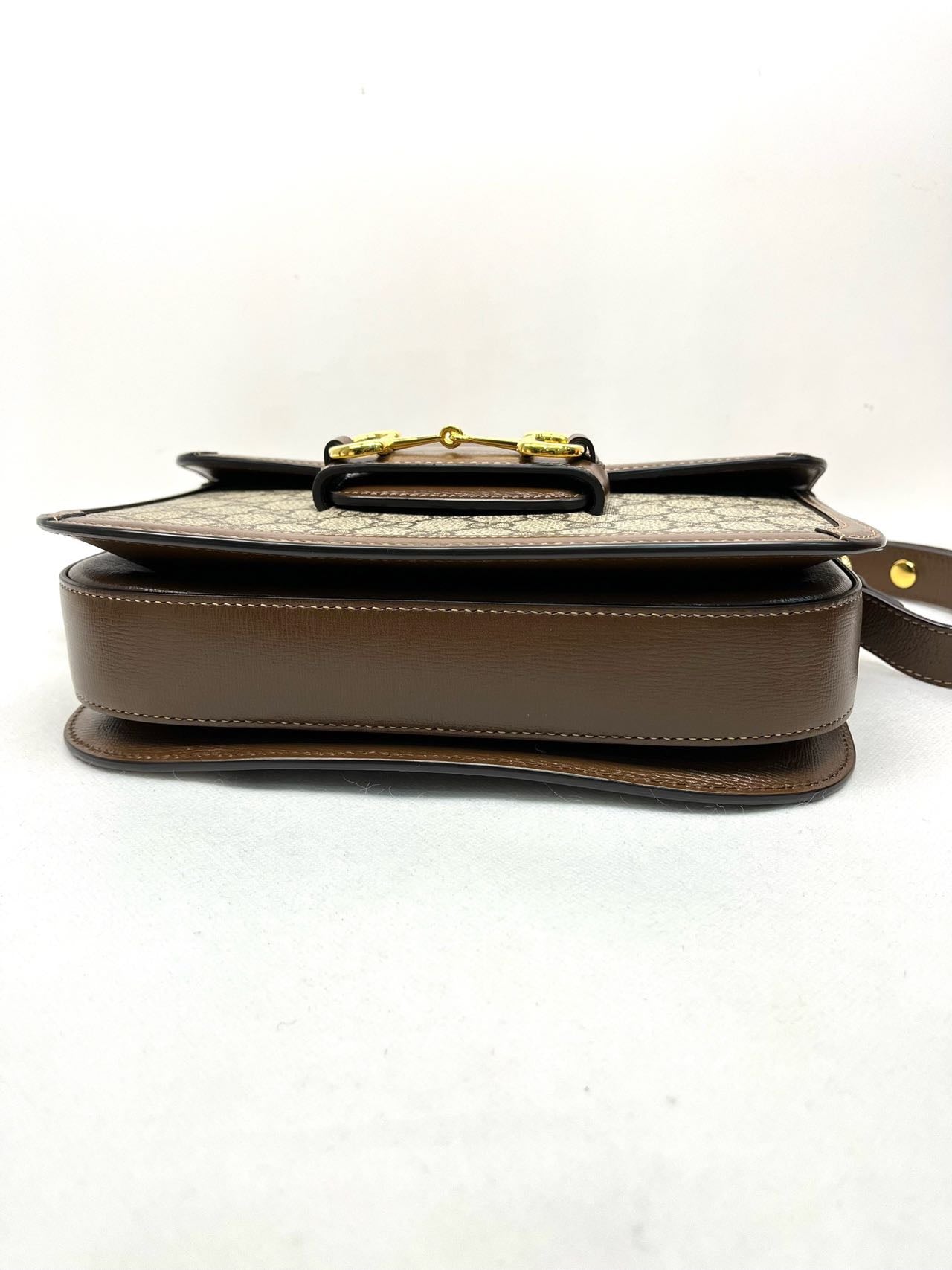 Pre-owned Certified Gucci 1955 Horsebit Shoulder Bag in GG Supreme Canvas, 2020