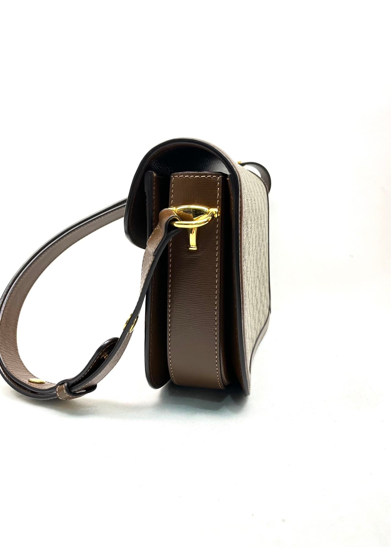 Pre-owned Certified Gucci 1955 Horsebit Shoulder Bag in GG Supreme Canvas, 2020