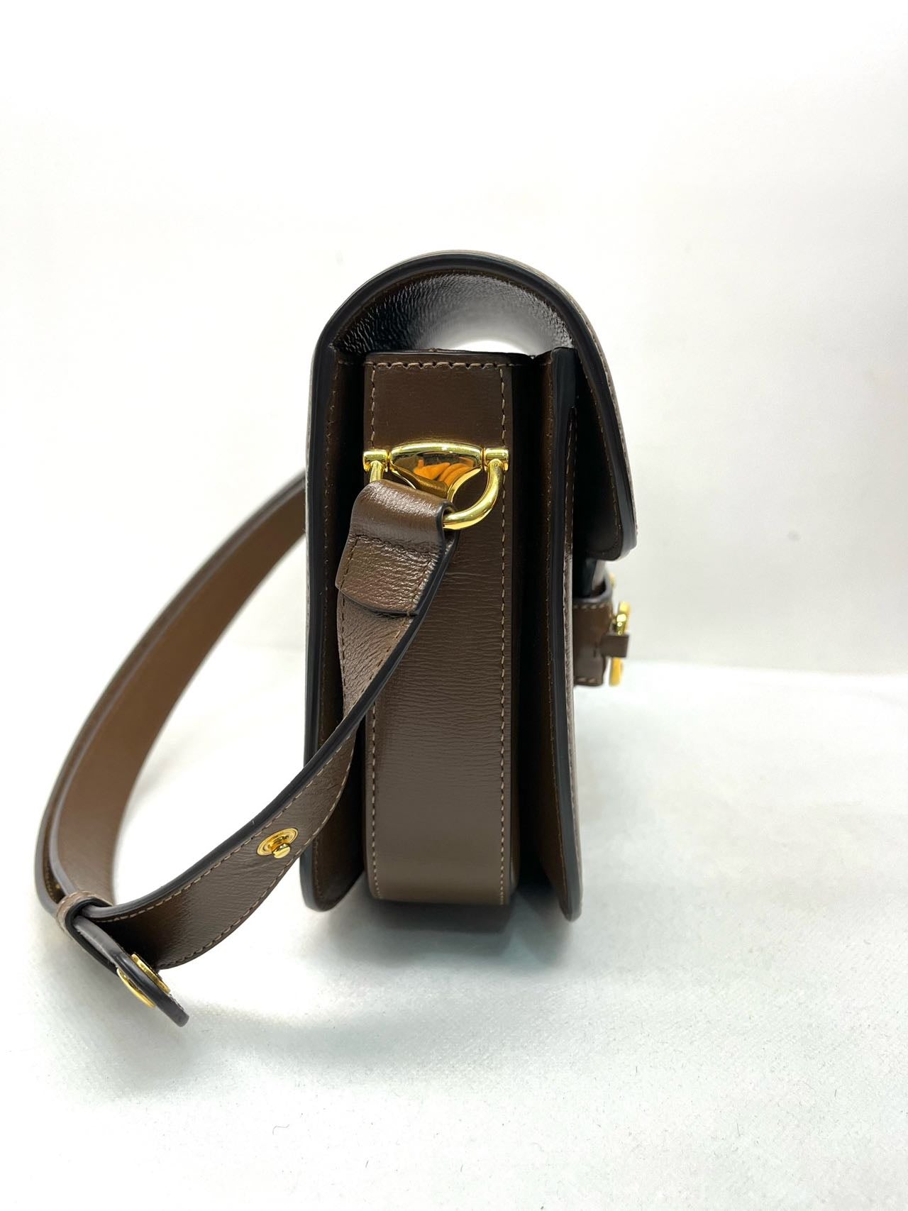 Pre-owned Certified Gucci 1955 Horsebit Shoulder Bag in GG Supreme Canvas, 2020