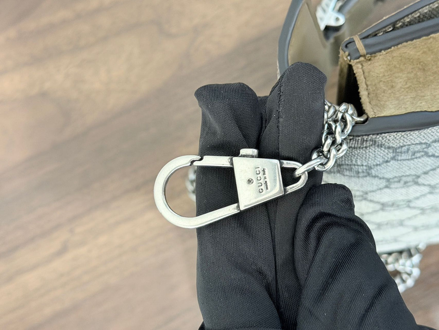 Pre-owned Certified Gucci Mini Dionysus Shoulder Bag in Ebony GG Supreme Canvas with Silver Hardware