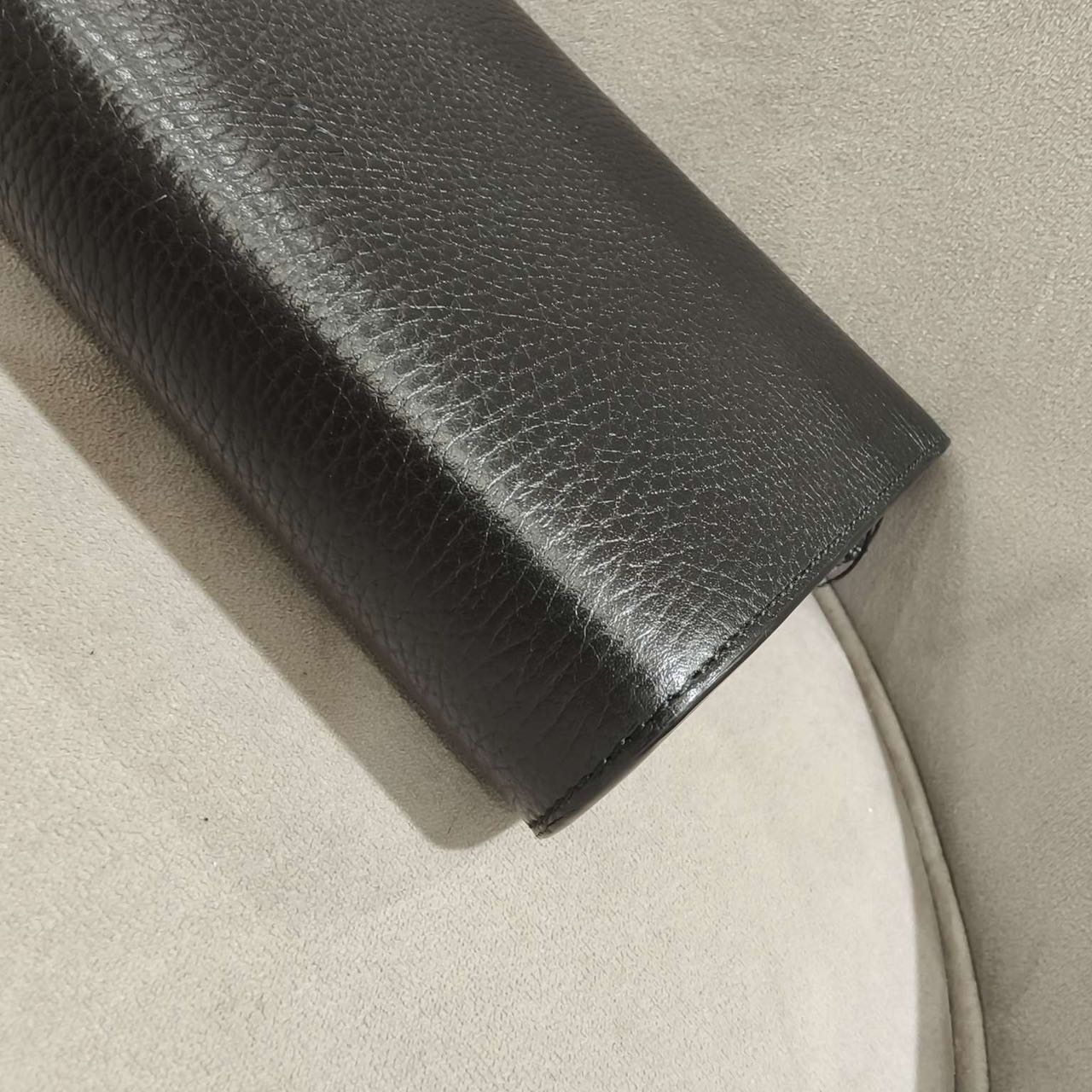 Pre-owned Certified Gucci Dionysus Wallet on Chain in Black Grained Leather with Crystal Hardware, w/full set