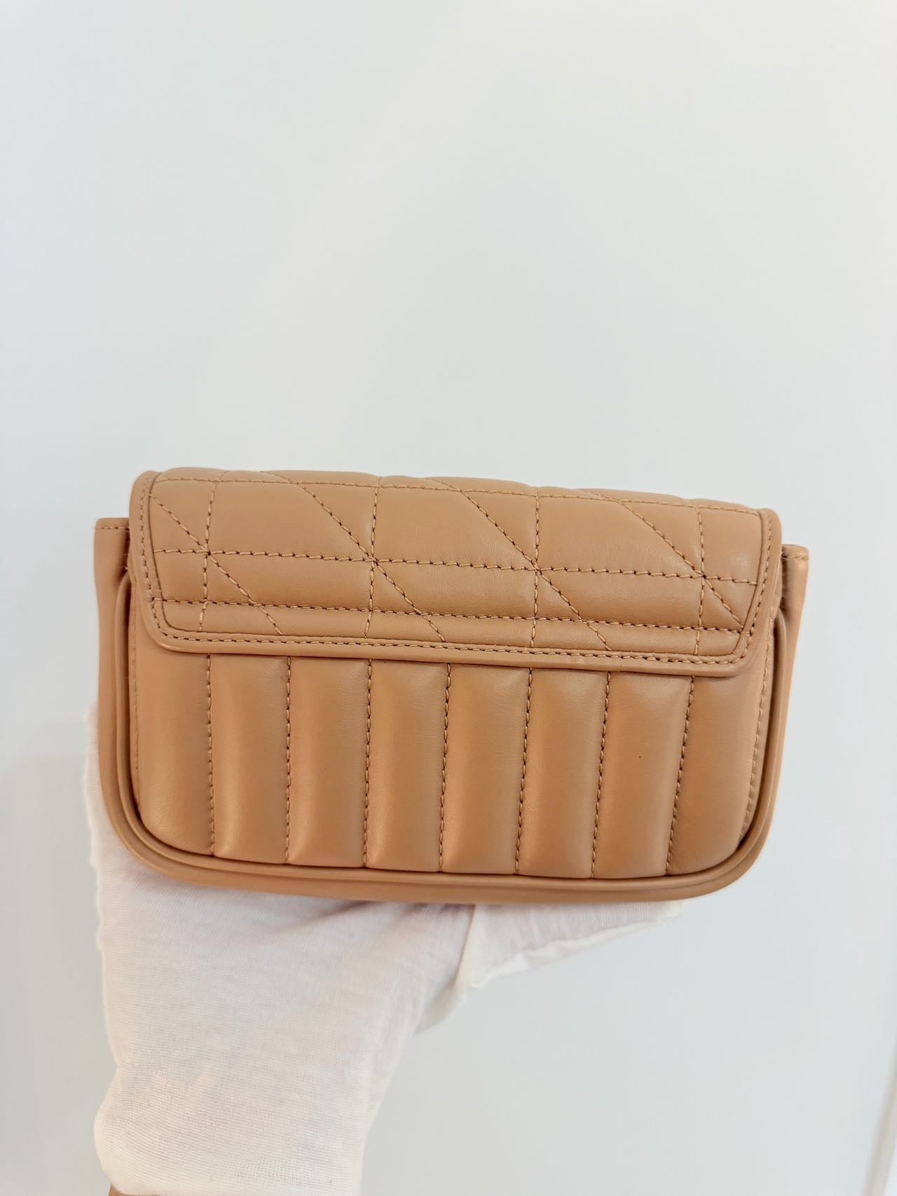 Pre-owned Certified Gucci Mini Marmont Shoulder Bag in Brown Calfskin with Silver Hardware
