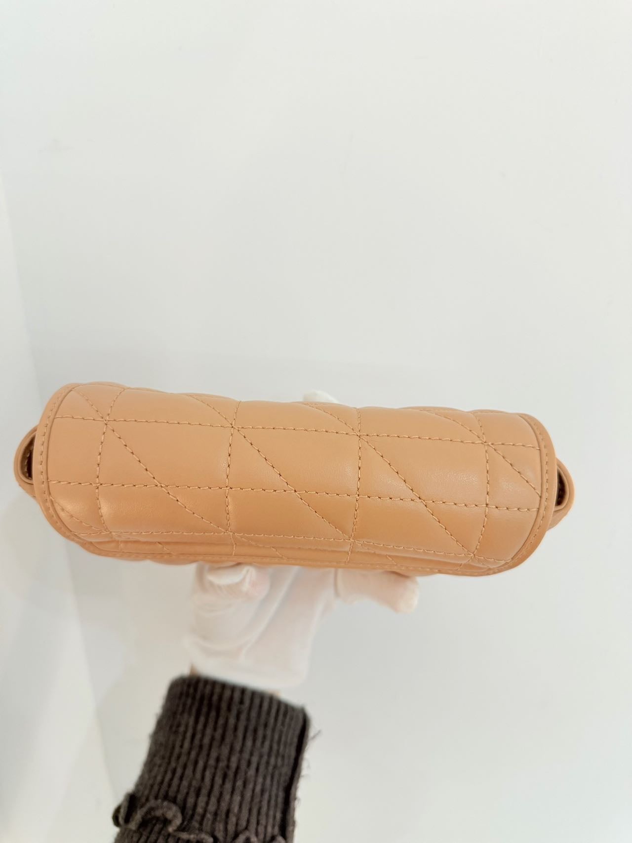 Pre-owned Certified Gucci Mini Marmont Shoulder Bag in Brown Calfskin with Silver Hardware