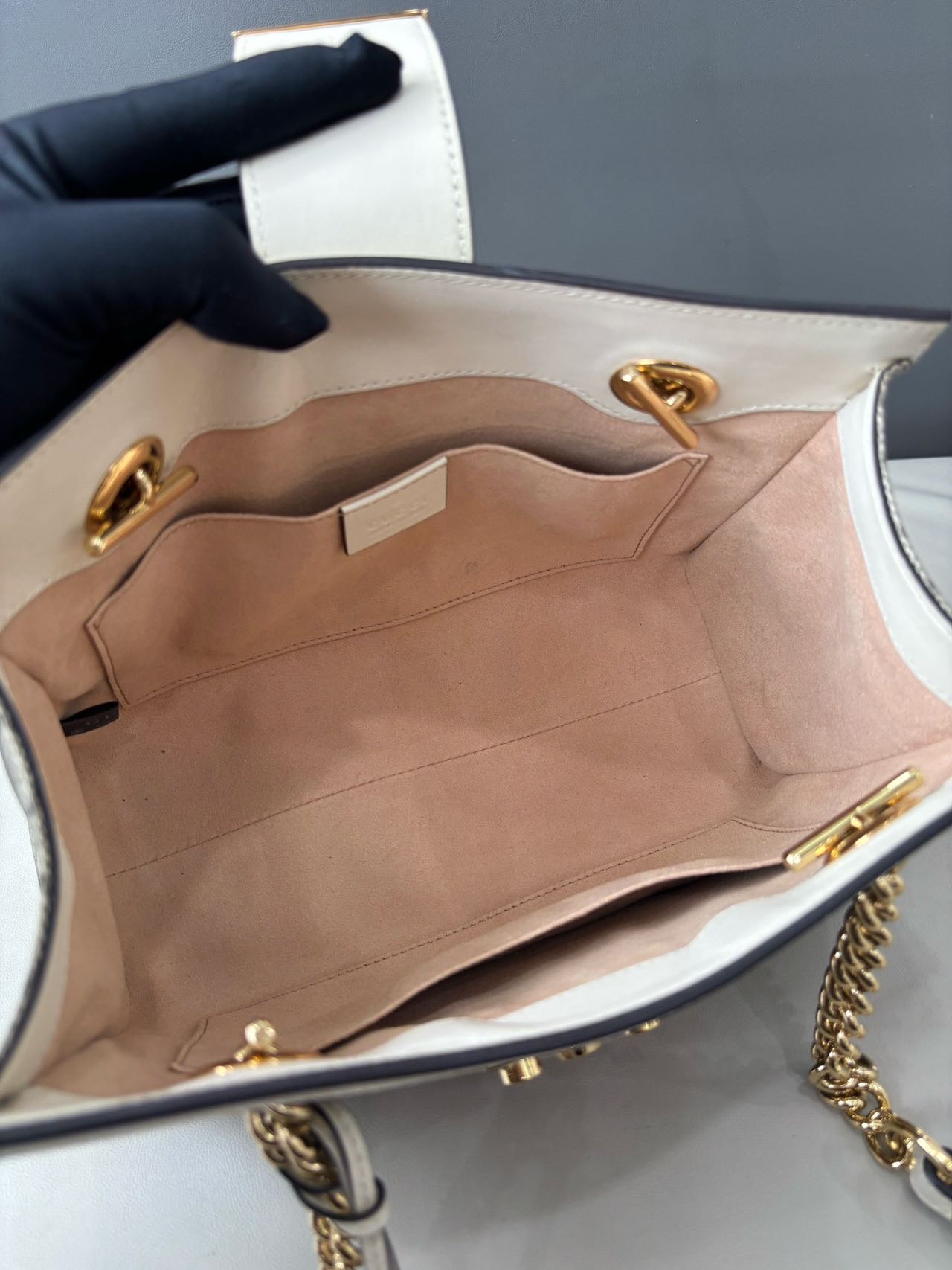 Pre-owned Certified Gucci Small Padlock Shoulder Bag in GG Supreme Coated Canvas with Golden Hardware