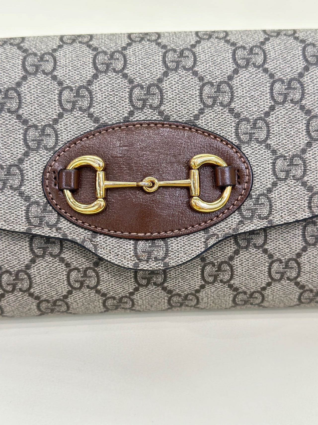 Pre-owned Certified Gucci Wallet on Chain in GG Supreme Coated Canvas with Golden Hardware, 2023