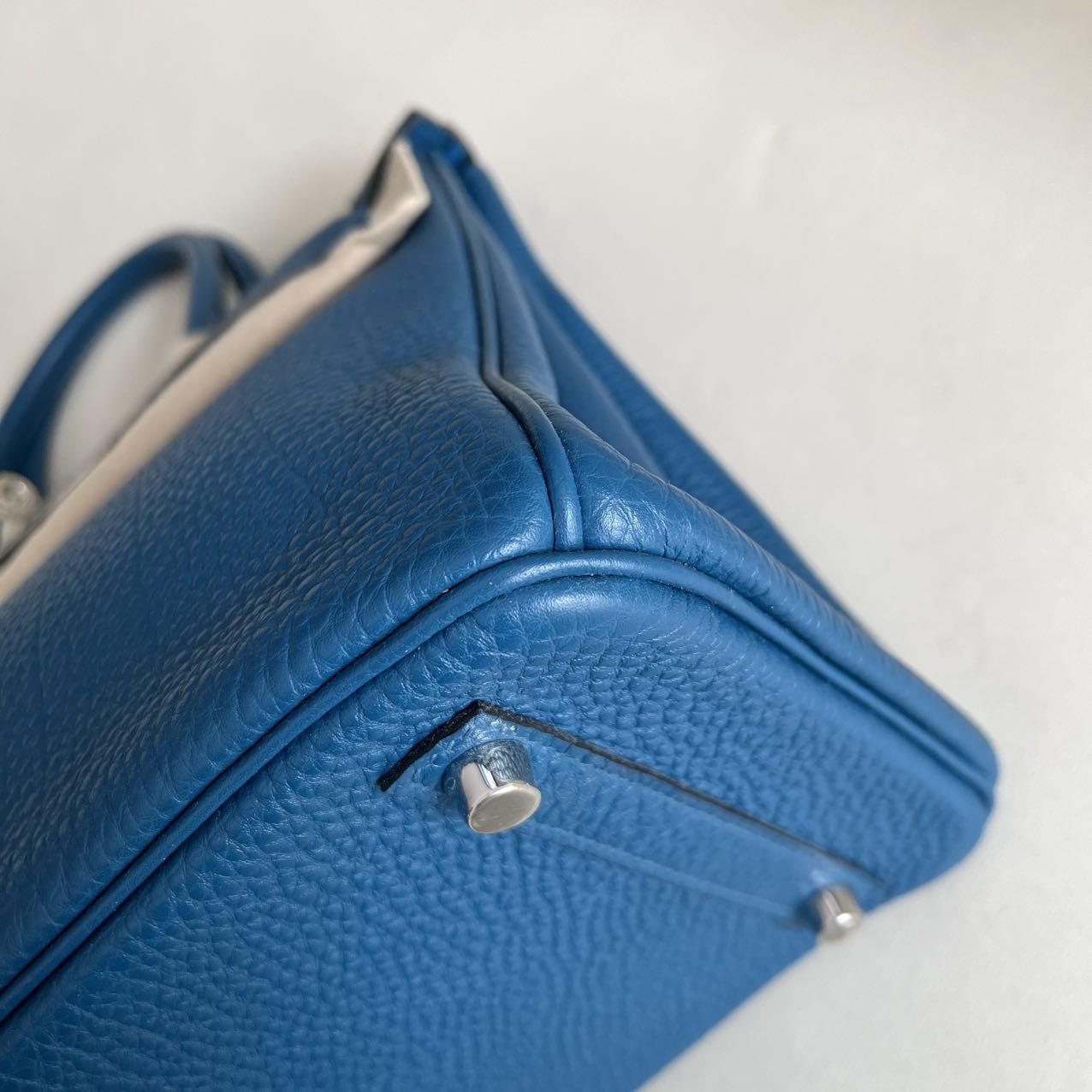 Pre-owned Certified Hermes Birkin 30 Bleu de Galice S7 Togo Leather Silver Hardware, 2015 (T), with dust bag, lock & key