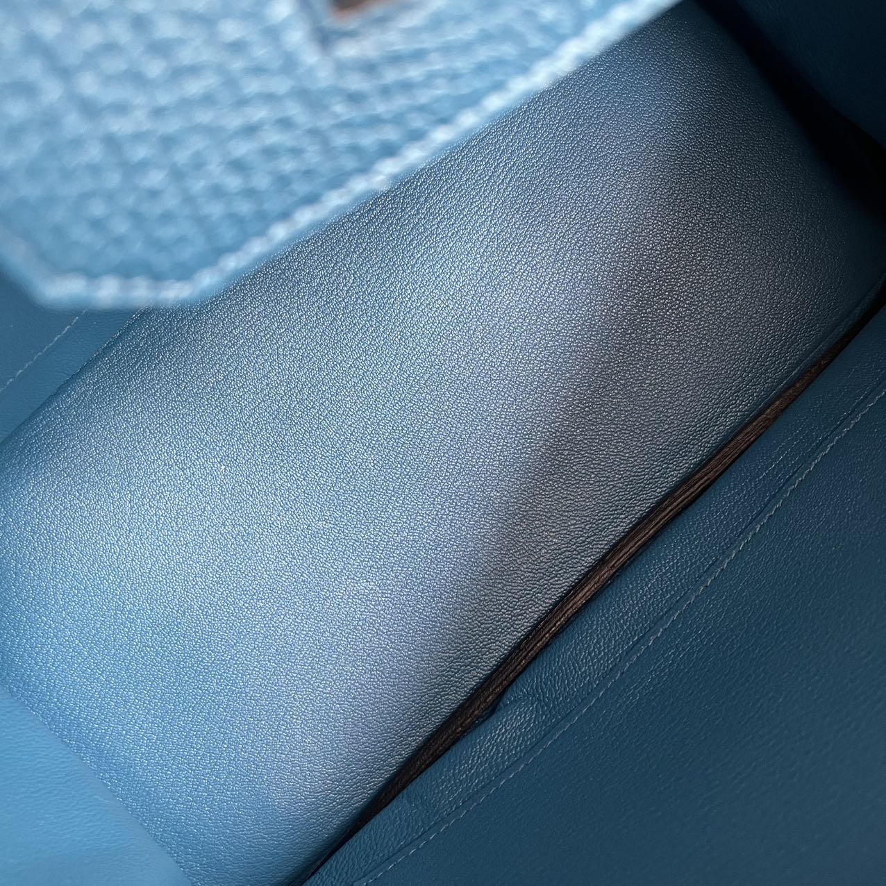 Pre-owned Certified Hermes Birkin 30 Bleu de Galice S7 Togo Leather Silver Hardware, 2015 (T), with dust bag, lock & key